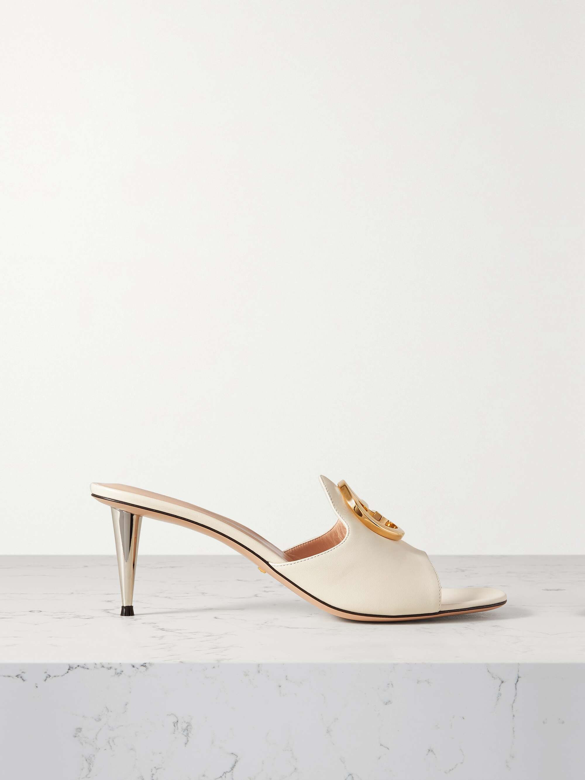GUCCI Blondie embellished leather mules | NET-A-PORTER