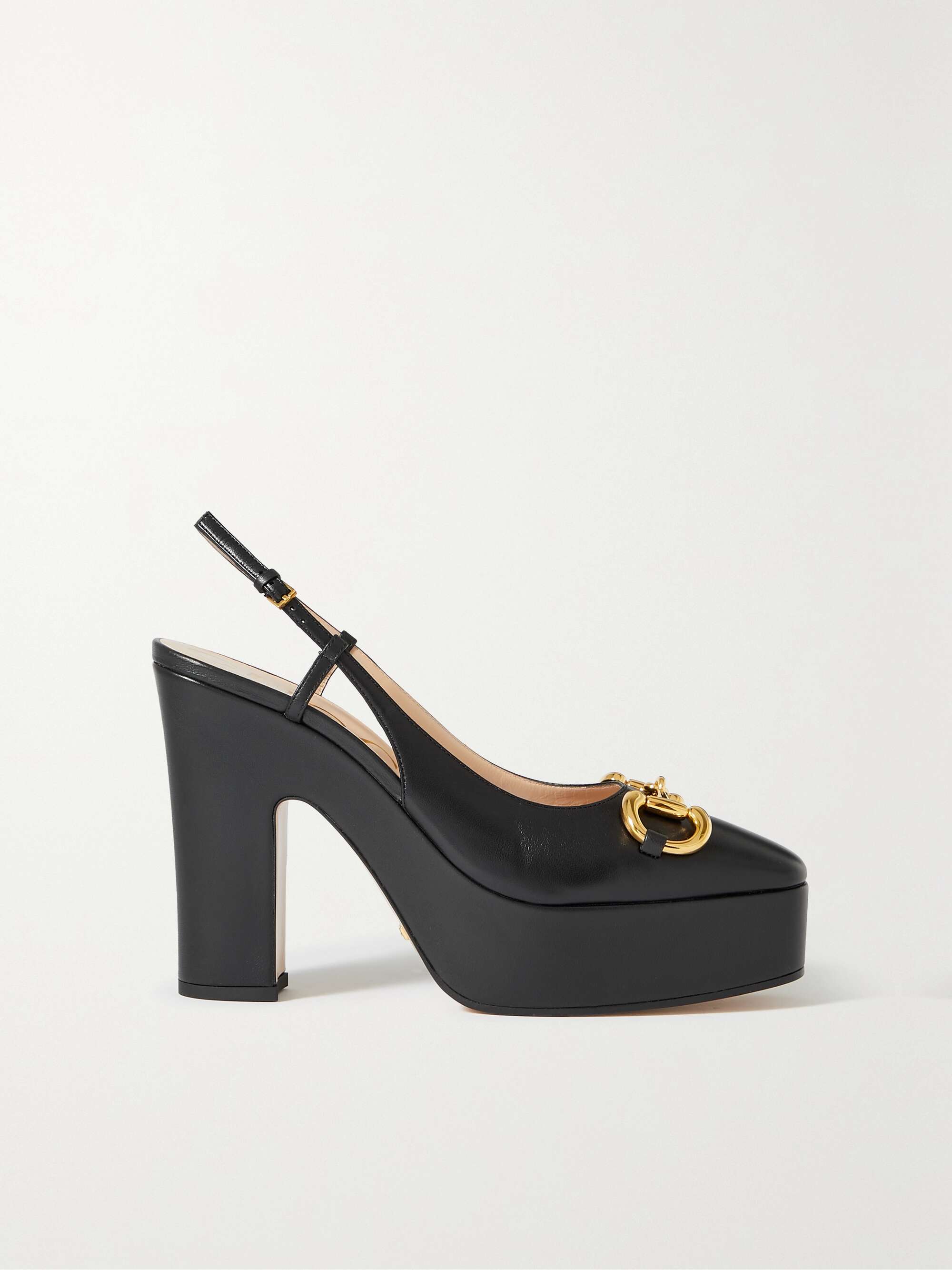 GUCCI Baby horsebitdetailed leather slingback pumps NETAPORTER