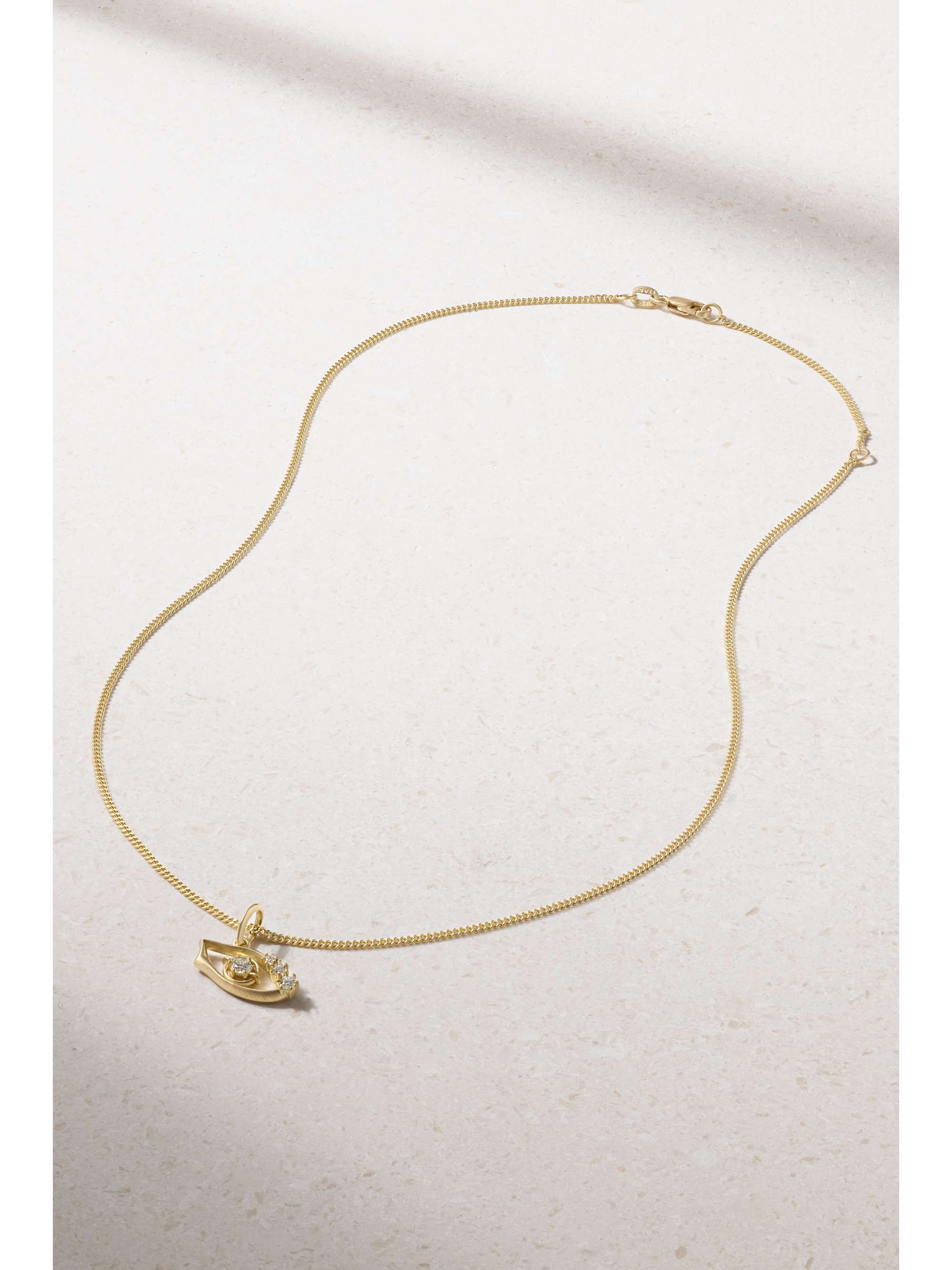 JADE TRAU Evil Eye Kette aus 18 Karat Gold mit Diamanten