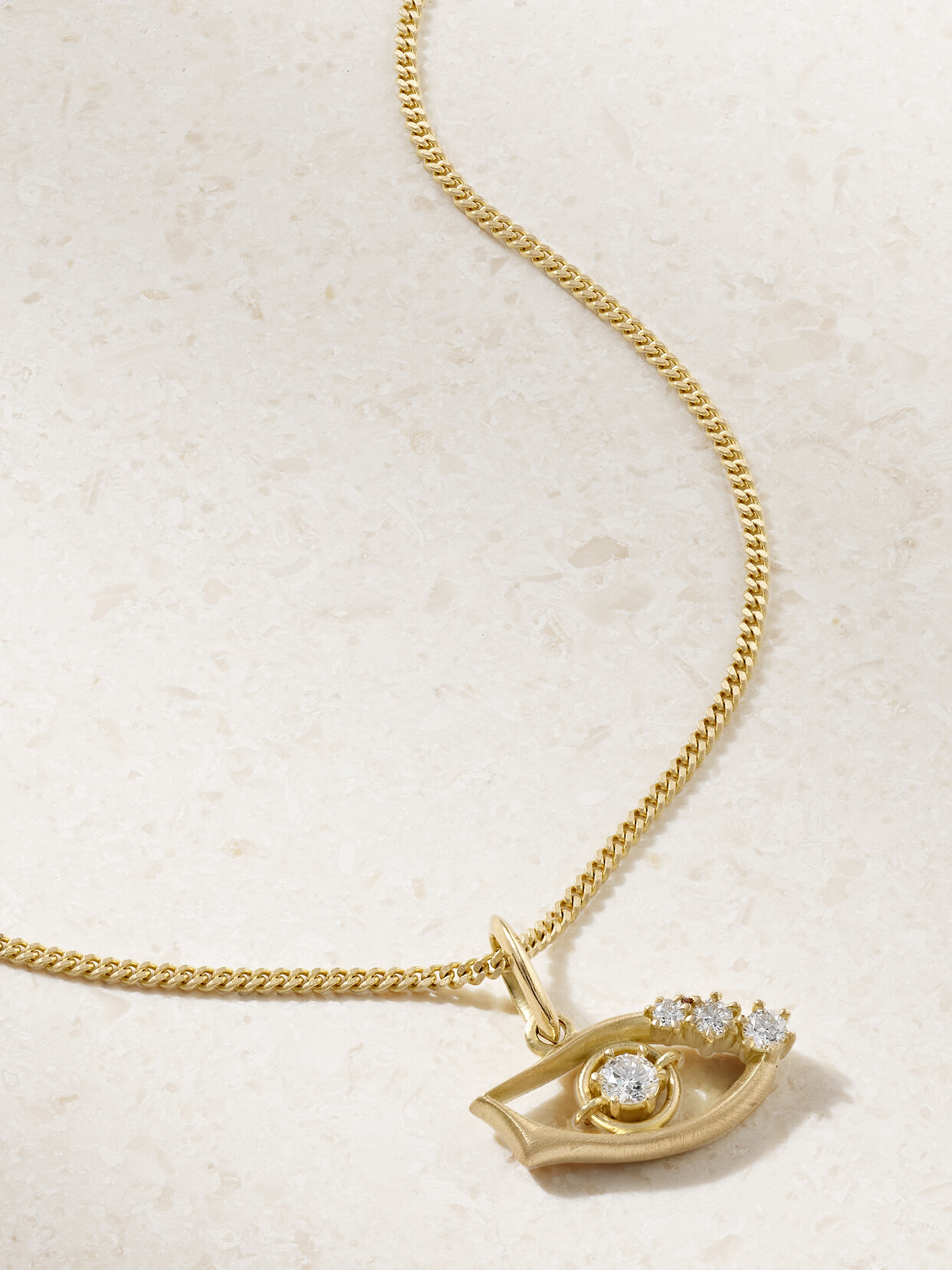 Jade Trau Evil Eye 18-karat Diamond Necklace