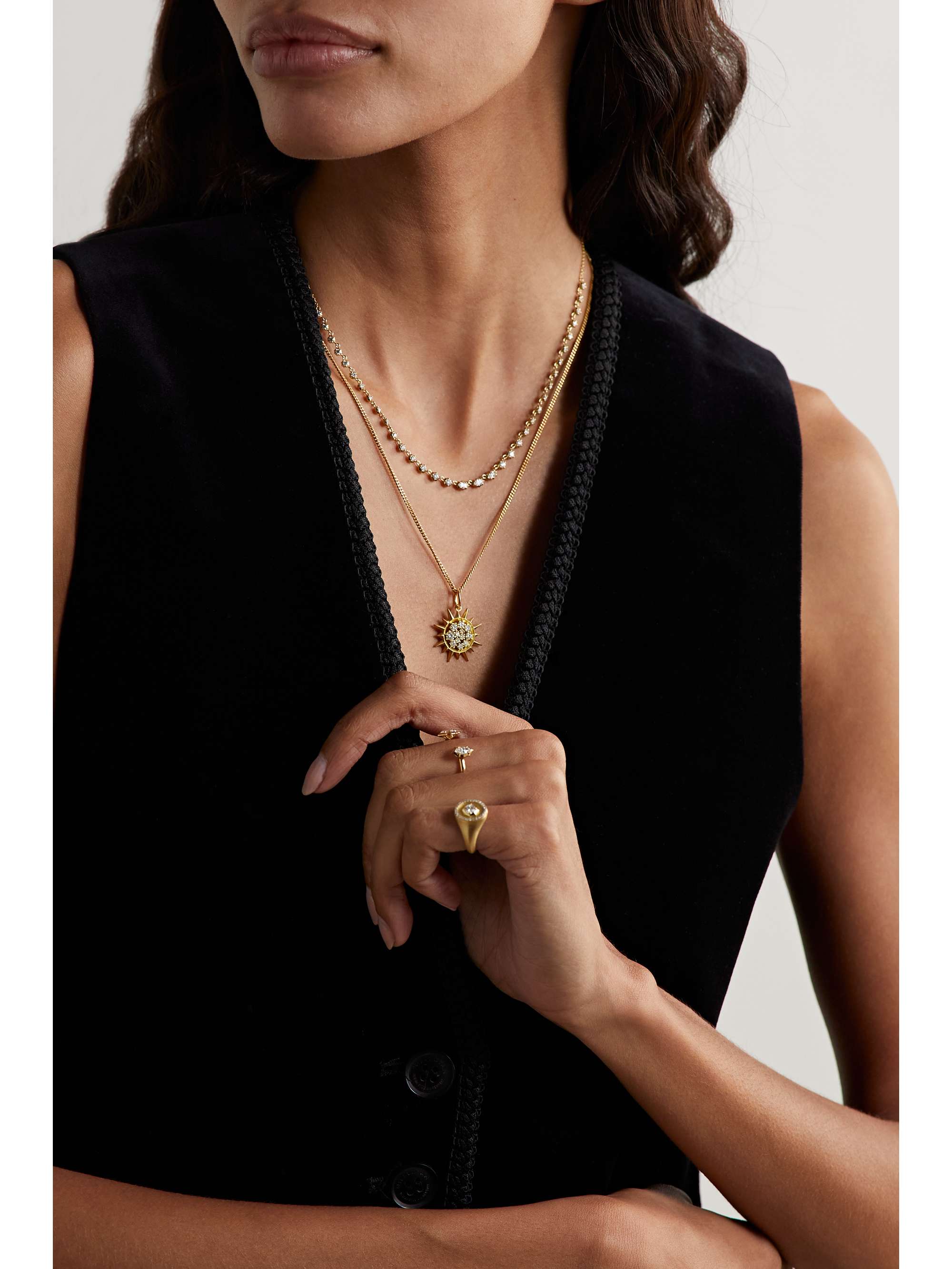 JADE TRAU Margot Kette aus 18 Karat Gold mit Diamanten