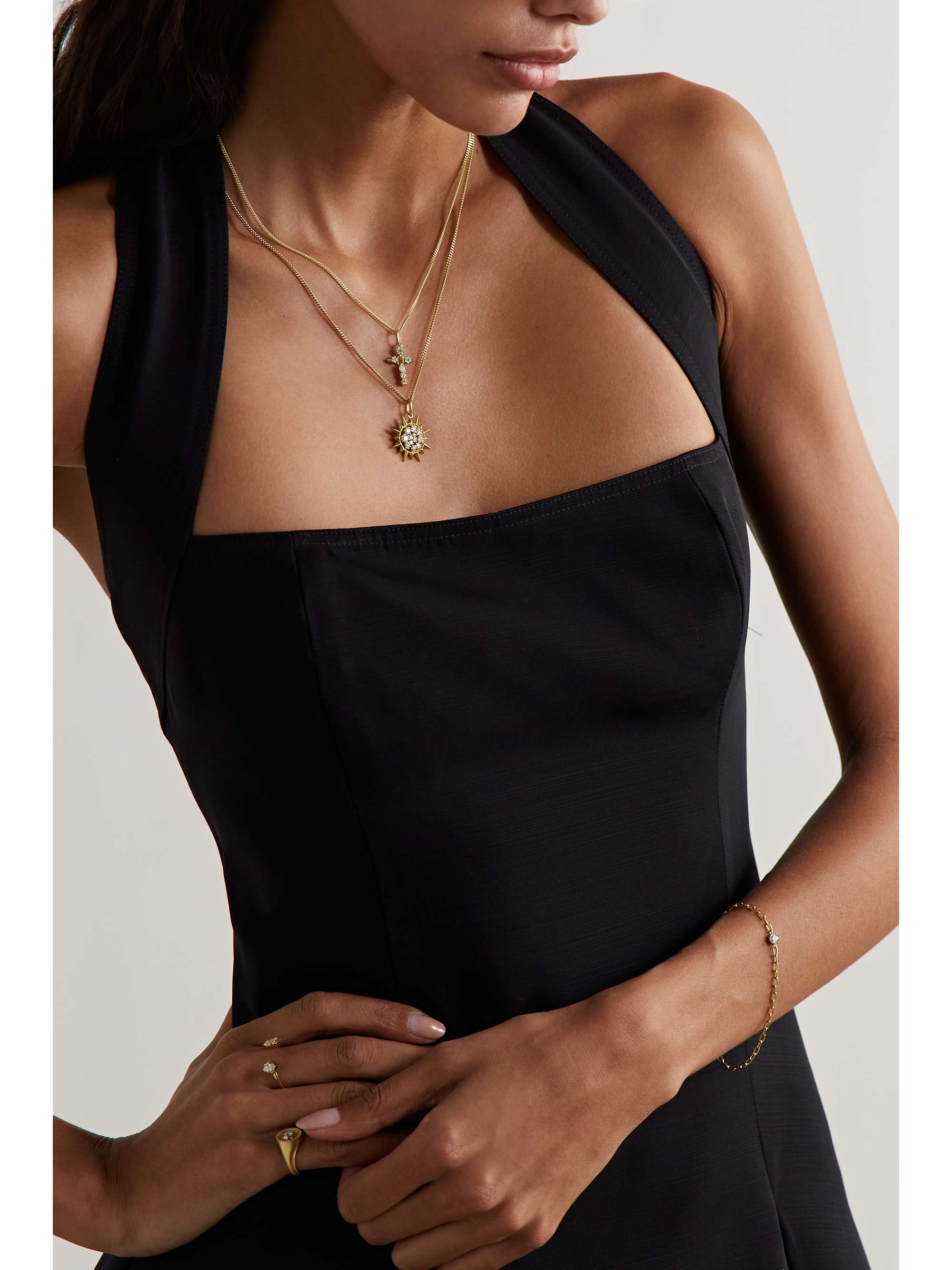 JADE TRAU 18karat gold diamond necklace NETAPORTER