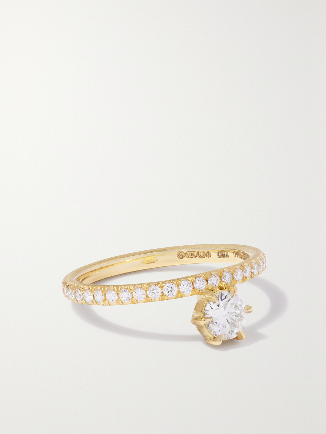 Jade Trau Astor Solitaire 18-karat Gold Diamond Ring - 7