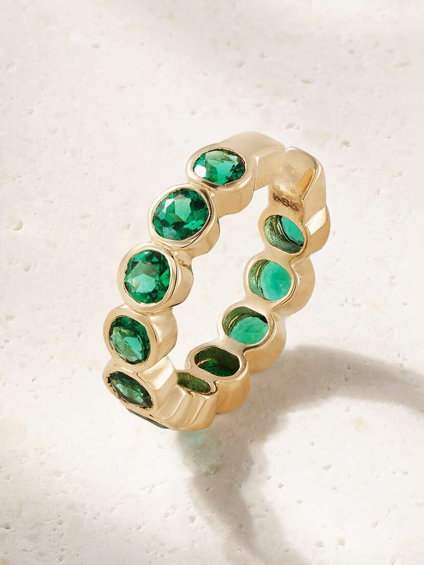 42 SUNS 14-karat Gold Laboratory-grown Emerald Ear Cuff