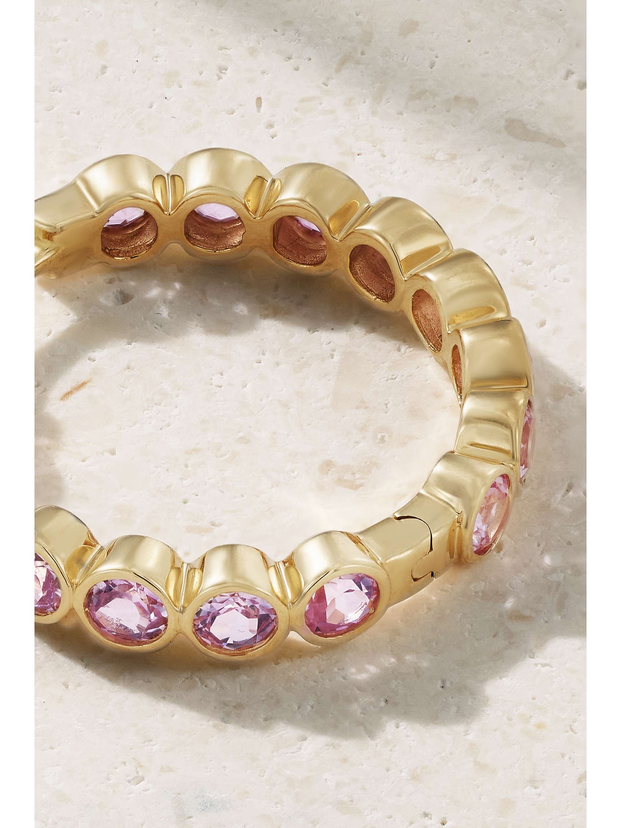 42 SUNS 14-karat gold laboratory-grown sapphire single hoop earring