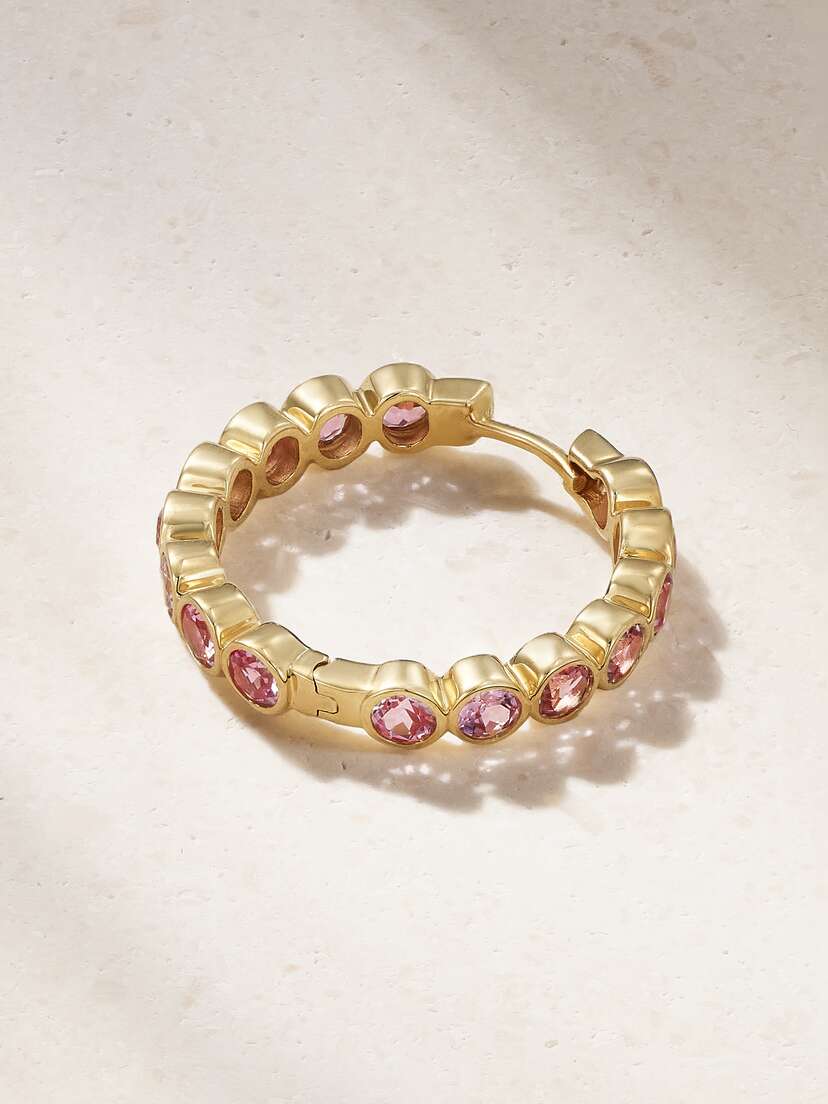 42 SUNS 14-karat Gold Laboratory-grown Sapphire Single Hoop Earring