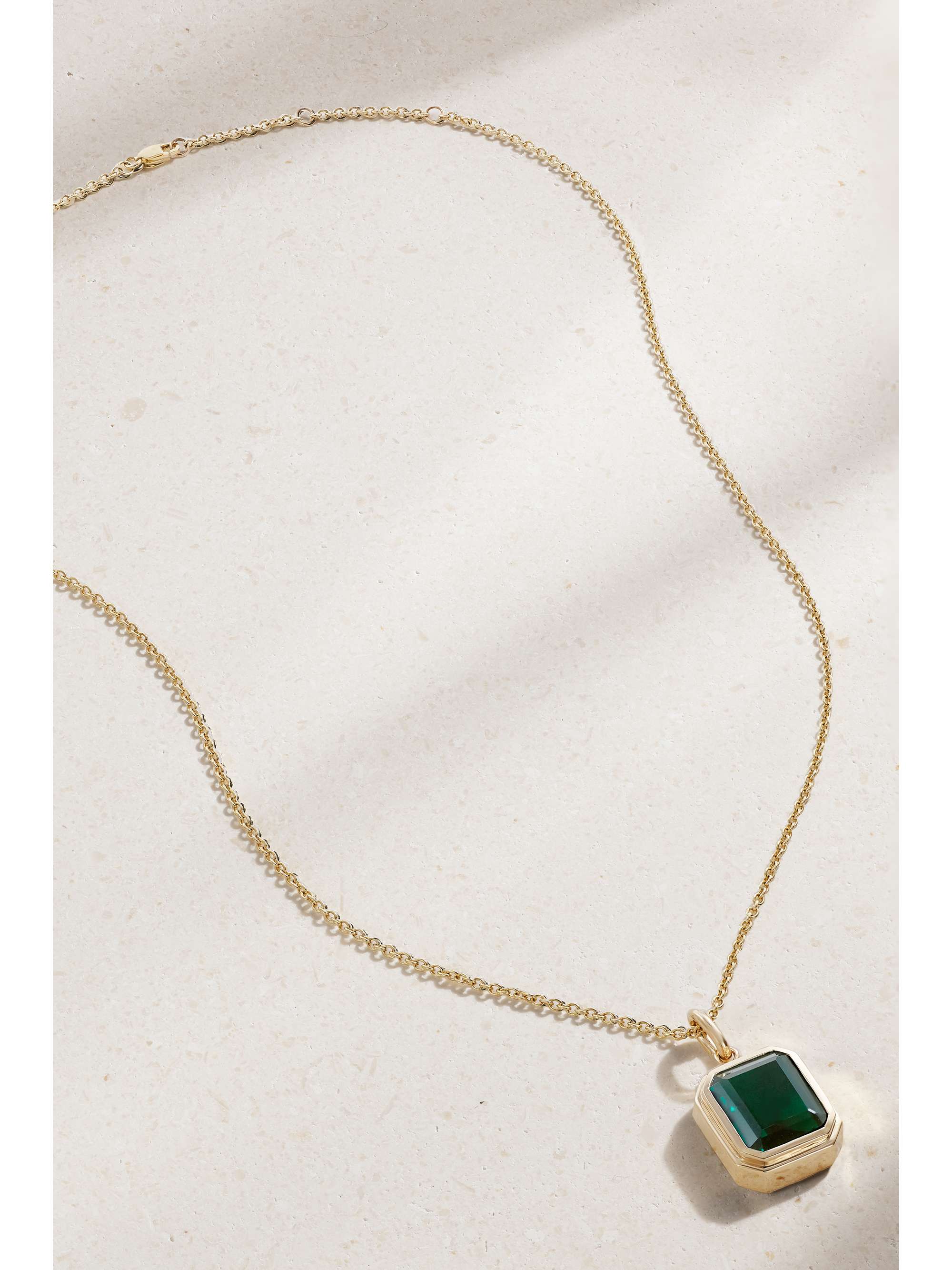 42 SUNS 14karat gold laboratorygrown emerald necklace NETAPORTER