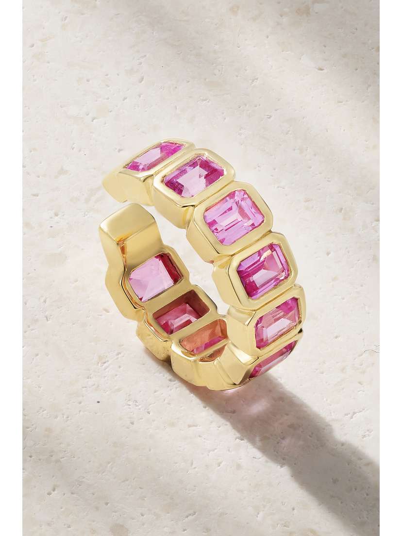 42 SUNS 14-karat Gold Laboratory-grown Sapphire Ear Cuff