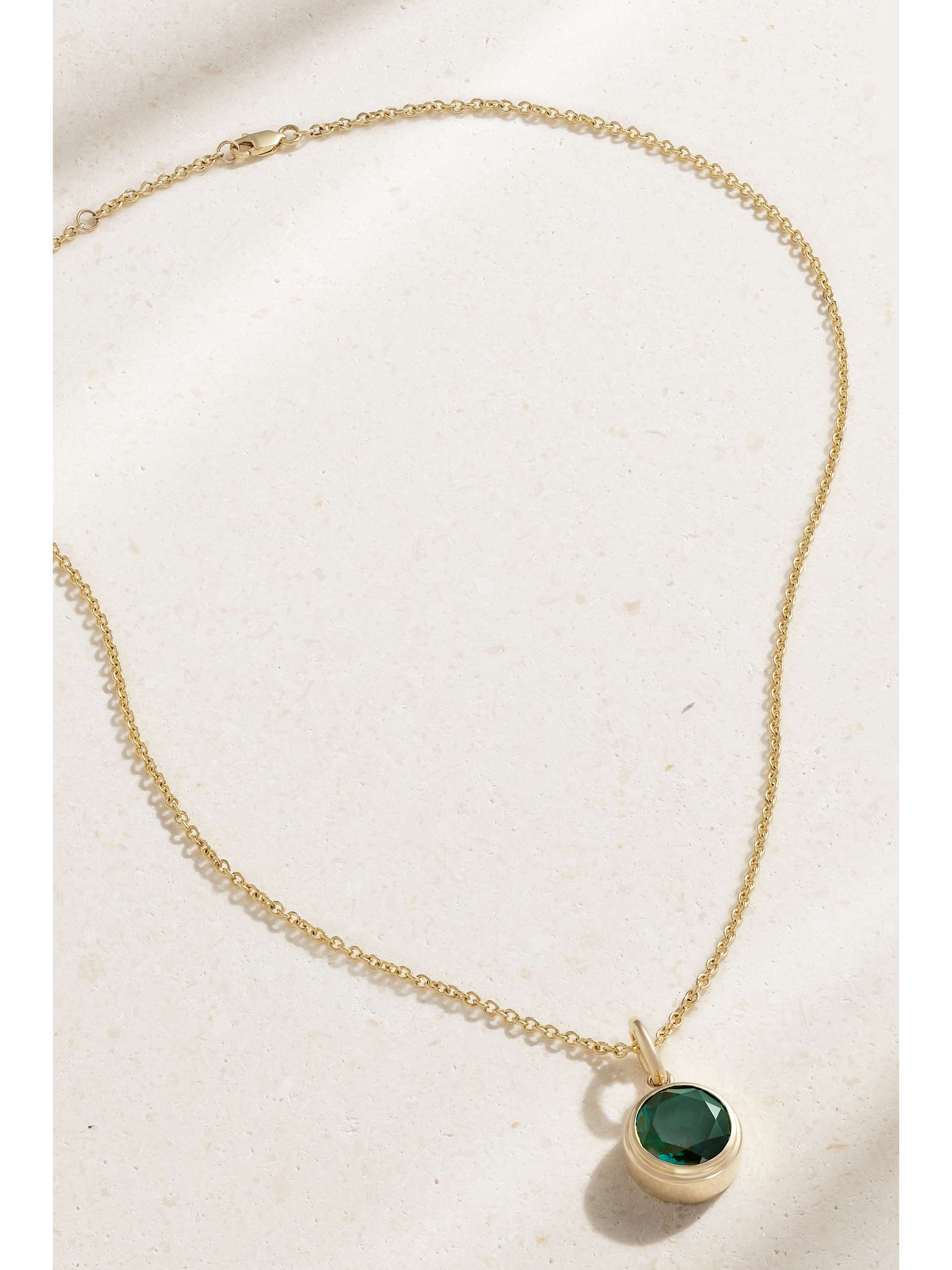 42 SUNS 14karat gold laboratorygrown emerald necklace NETAPORTER