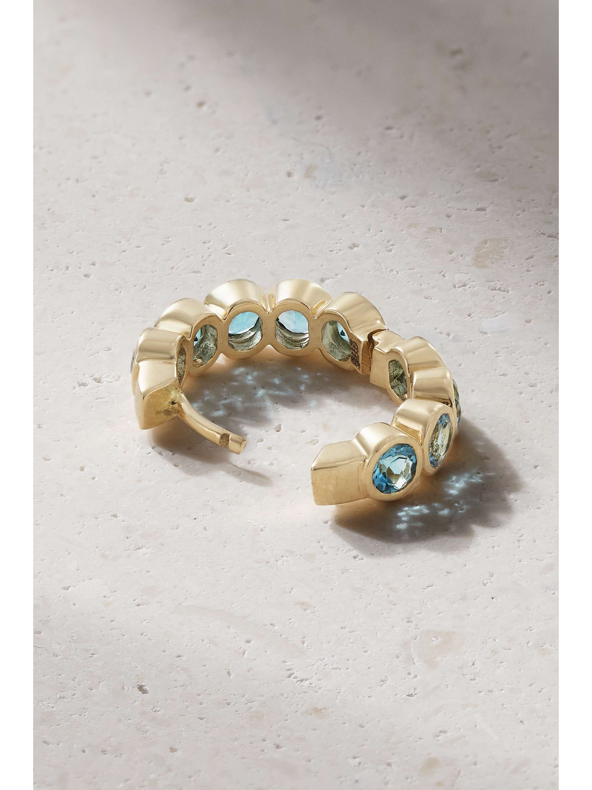 42 SUNS Small 14-karat gold topaz single hoop earring