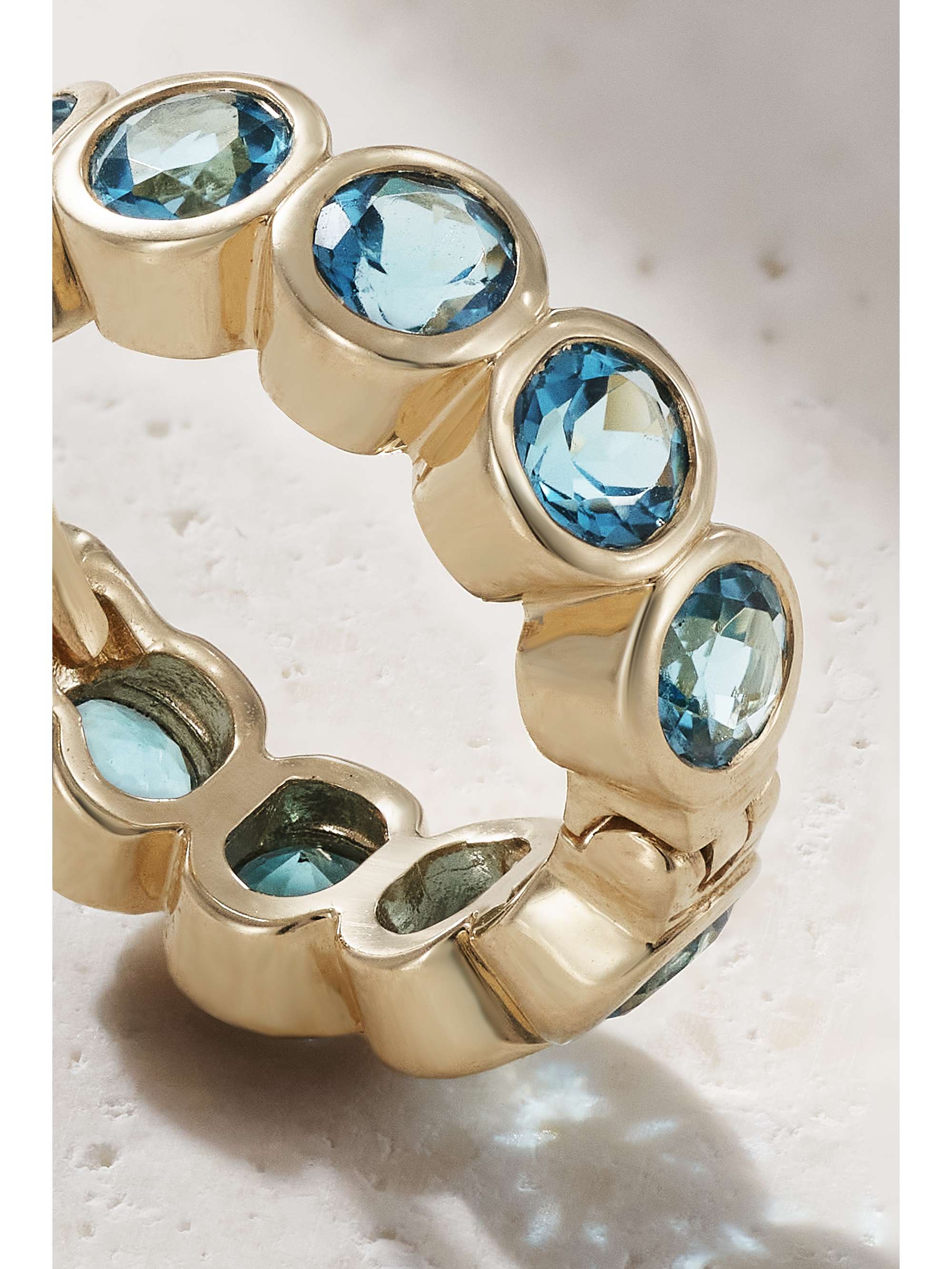 42 SUNS Small 14-karat gold topaz single hoop earring