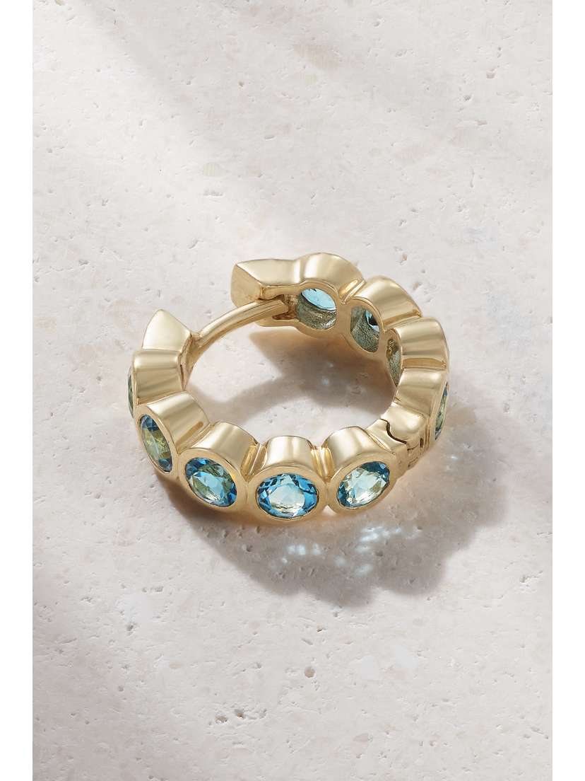 42 SUNS Small 14-karat Gold Topaz Single Hoop Earring