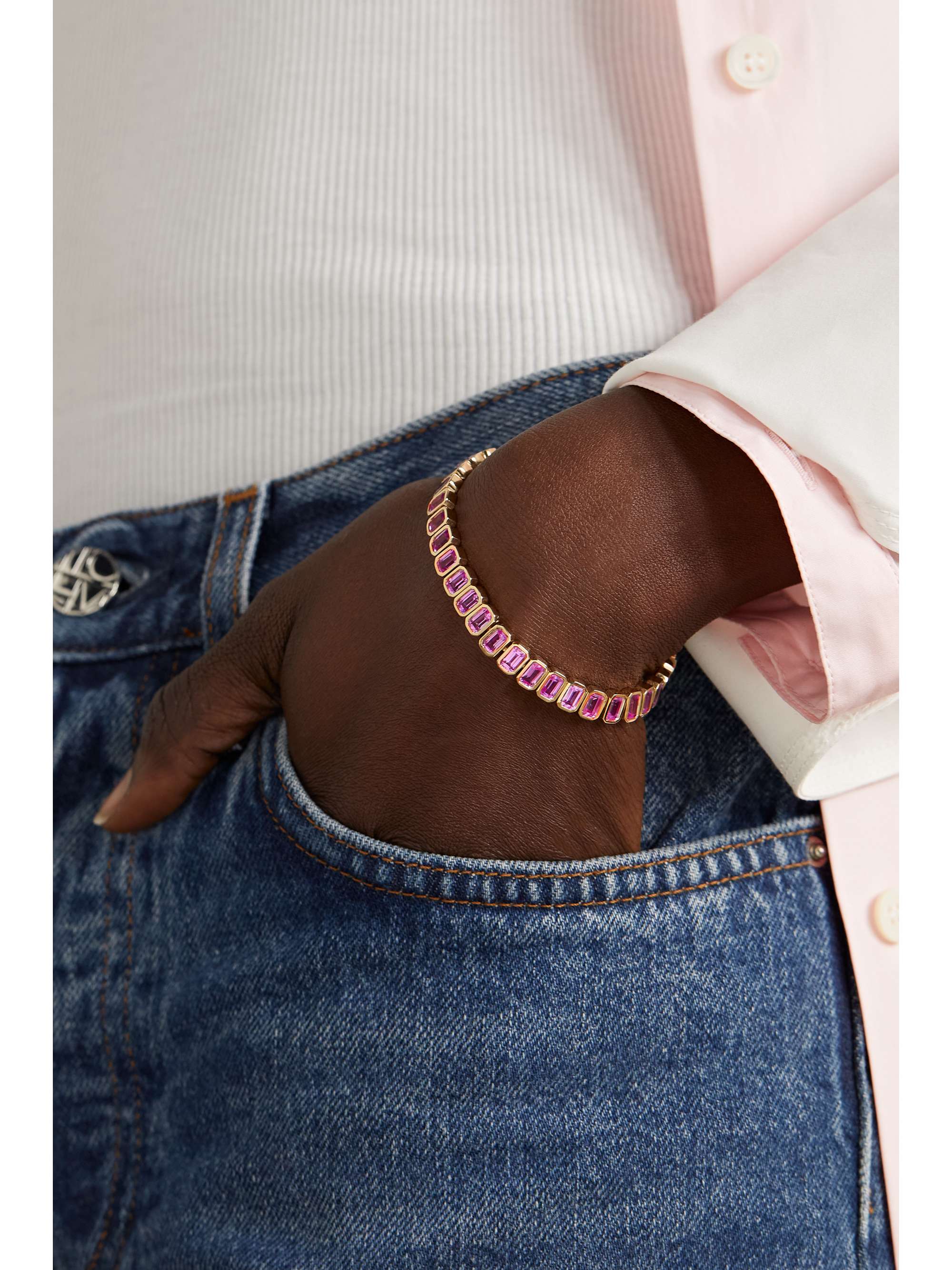 42 SUNS 14-karat gold laboratory-grown sapphire bracelet