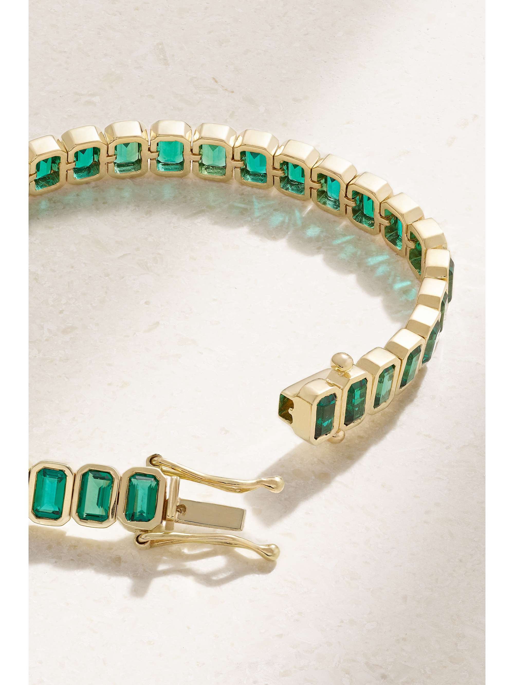 42 SUNS 14-karat gold laboratory-grown emerald bracelet