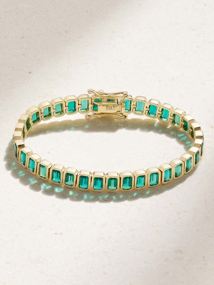 42 SUNS 14-karat Gold Laboratory-grown Emerald Bracelet