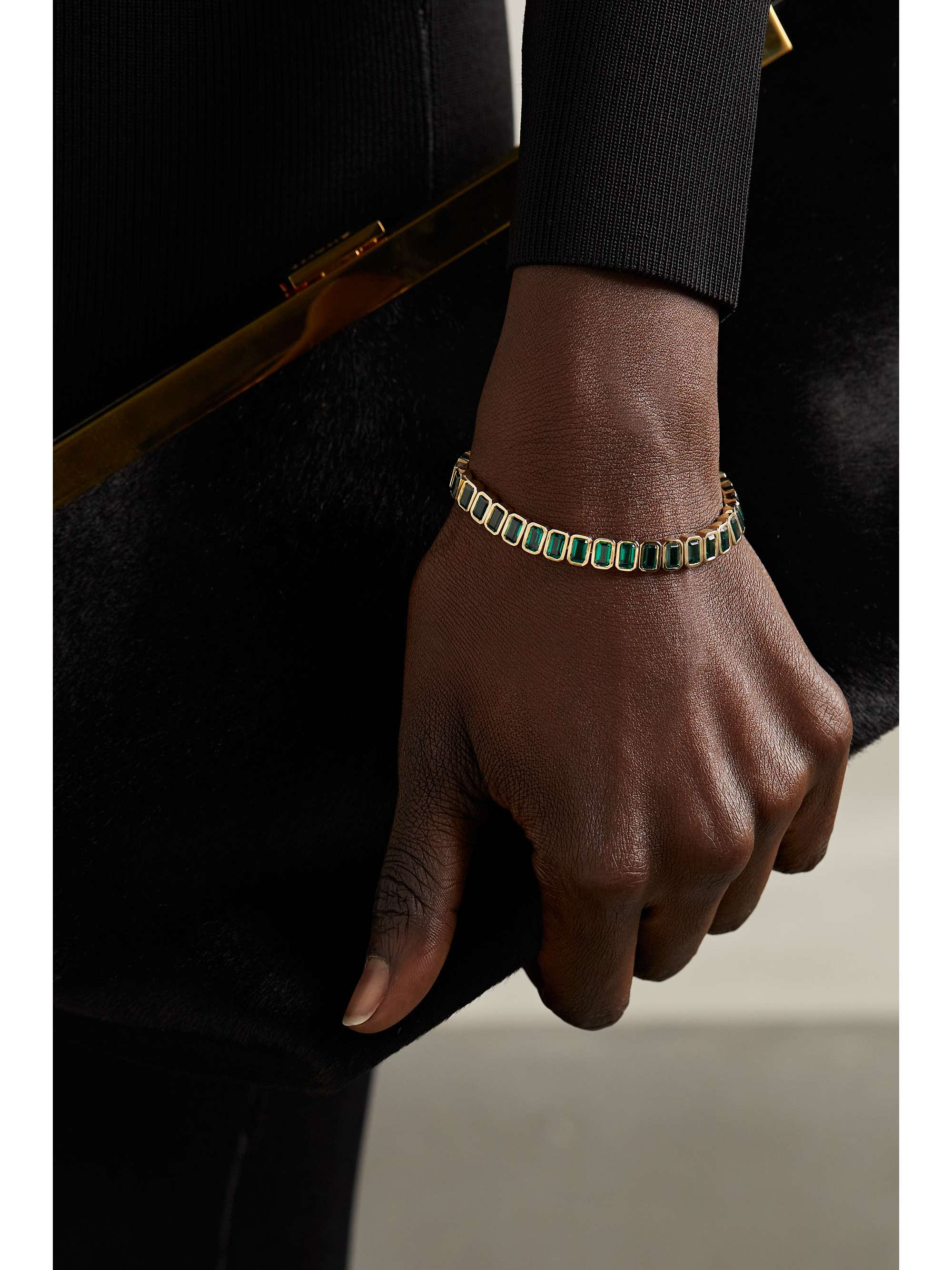 42 SUNS 14-karat gold laboratory-grown emerald bracelet