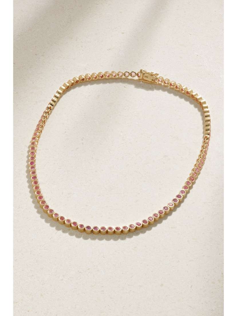 42 SUNS 14-karat Gold Laboratory-grown Sapphire Necklace