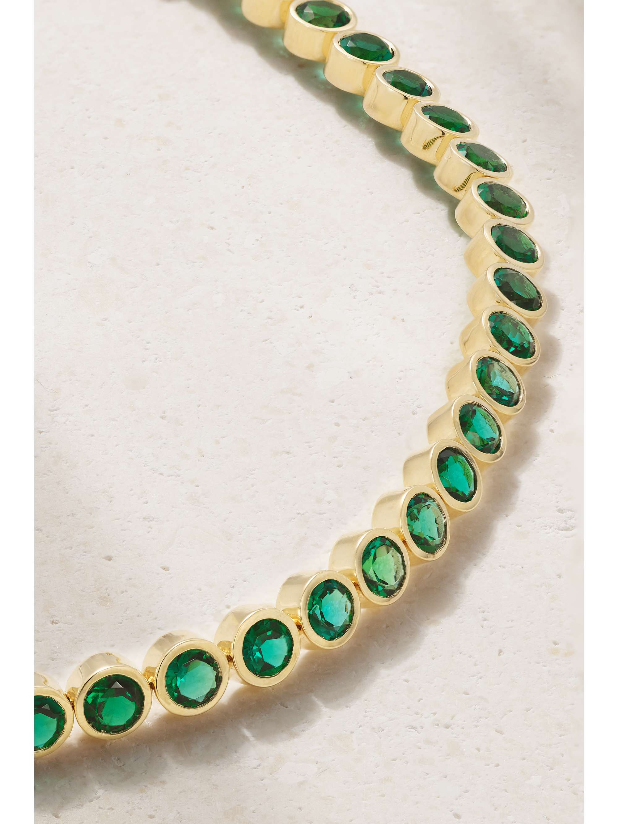 42 SUNS 14karat gold laboratorygrown emerald bracelet NETAPORTER