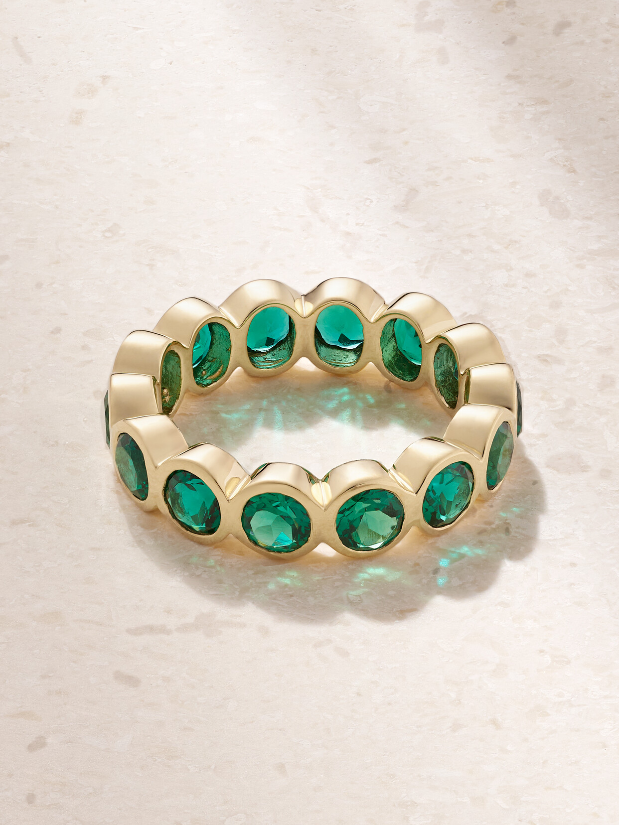 42 SUNS 14-karat Gold Laboratory-grown Emerald Ring - Green