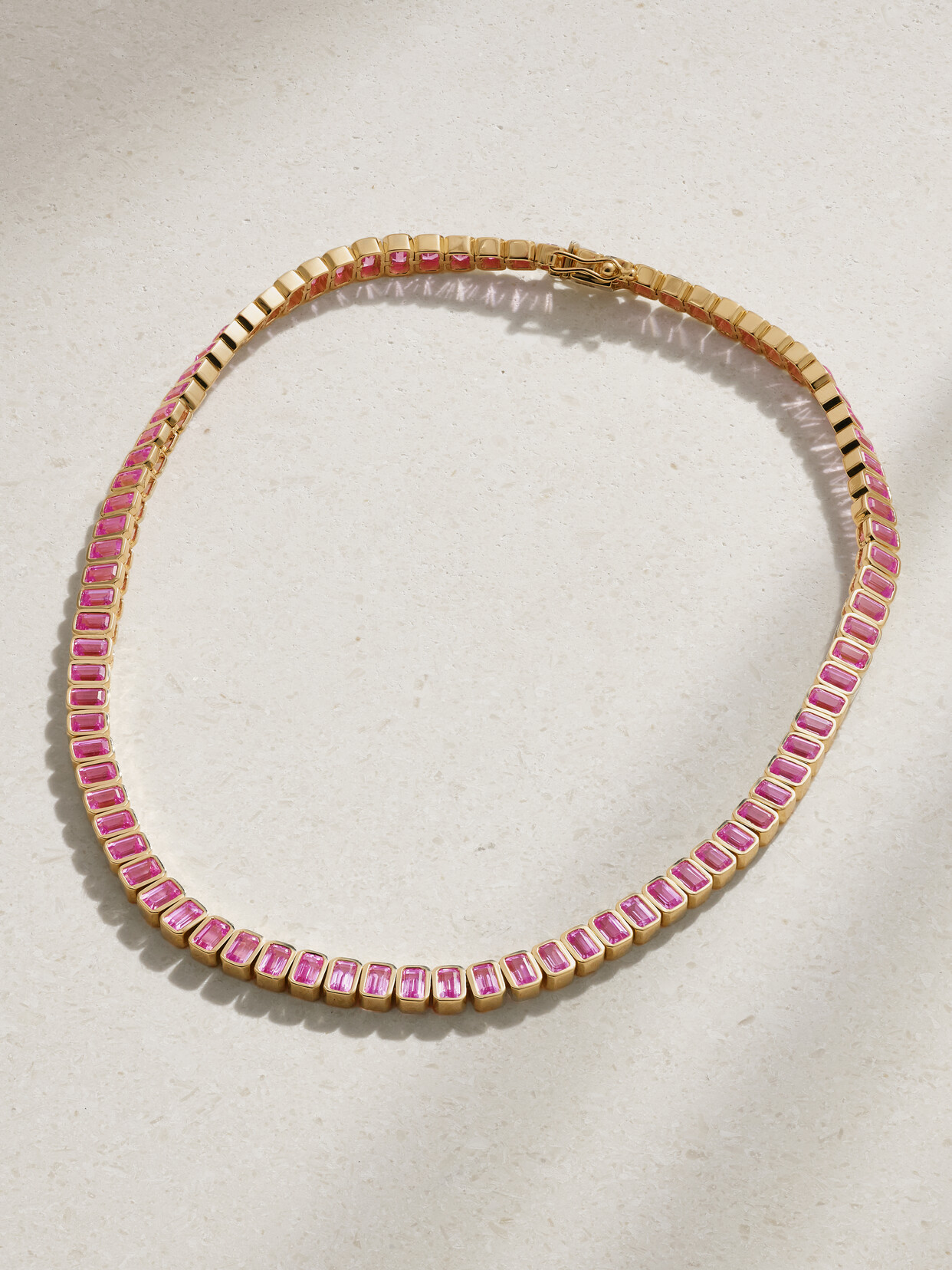 42 SUNS - 14-karat Gold Laboratory-grown Sapphire Bracelet - Pink