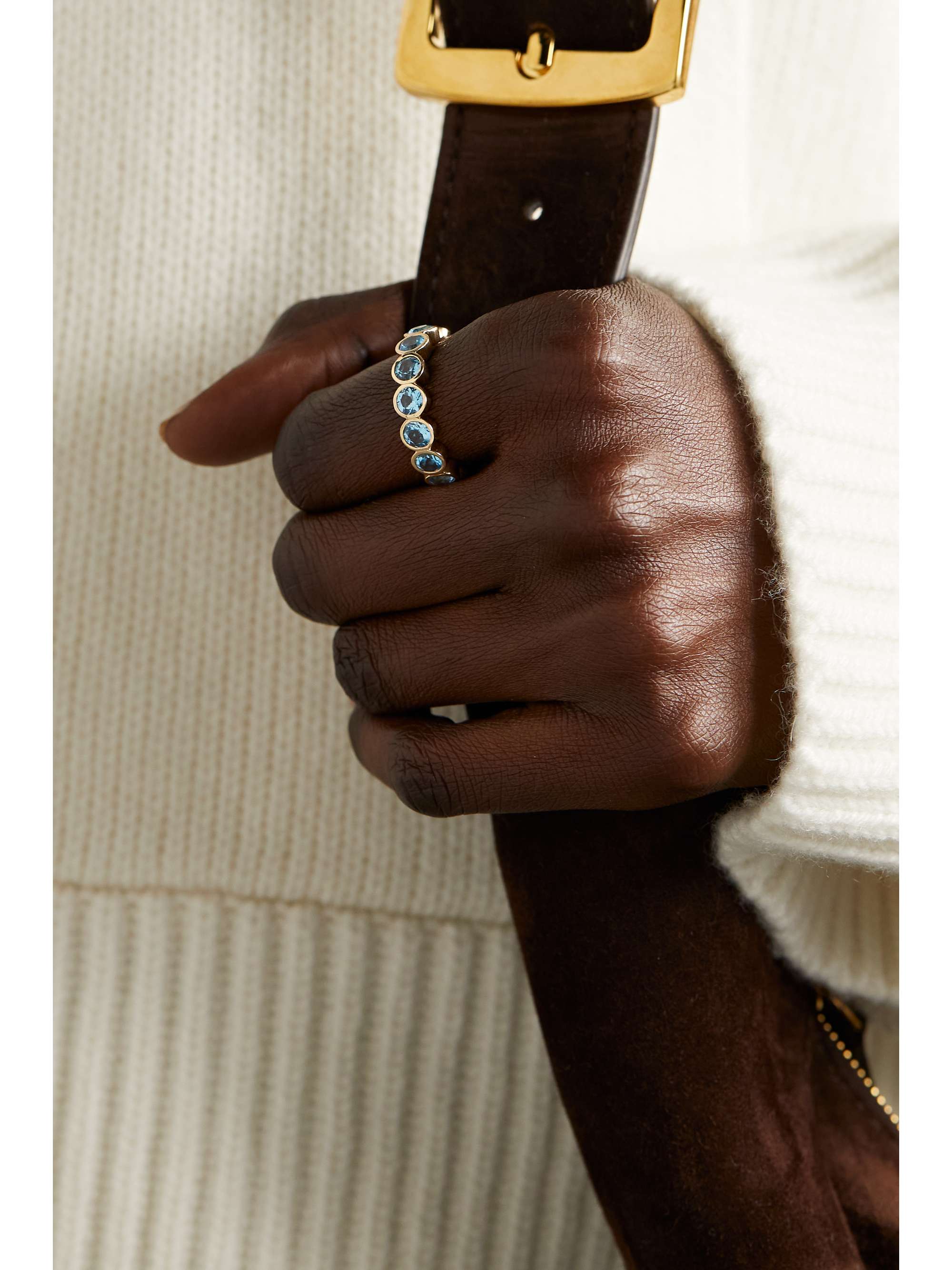 42 SUNS 14-karat gold topaz ring