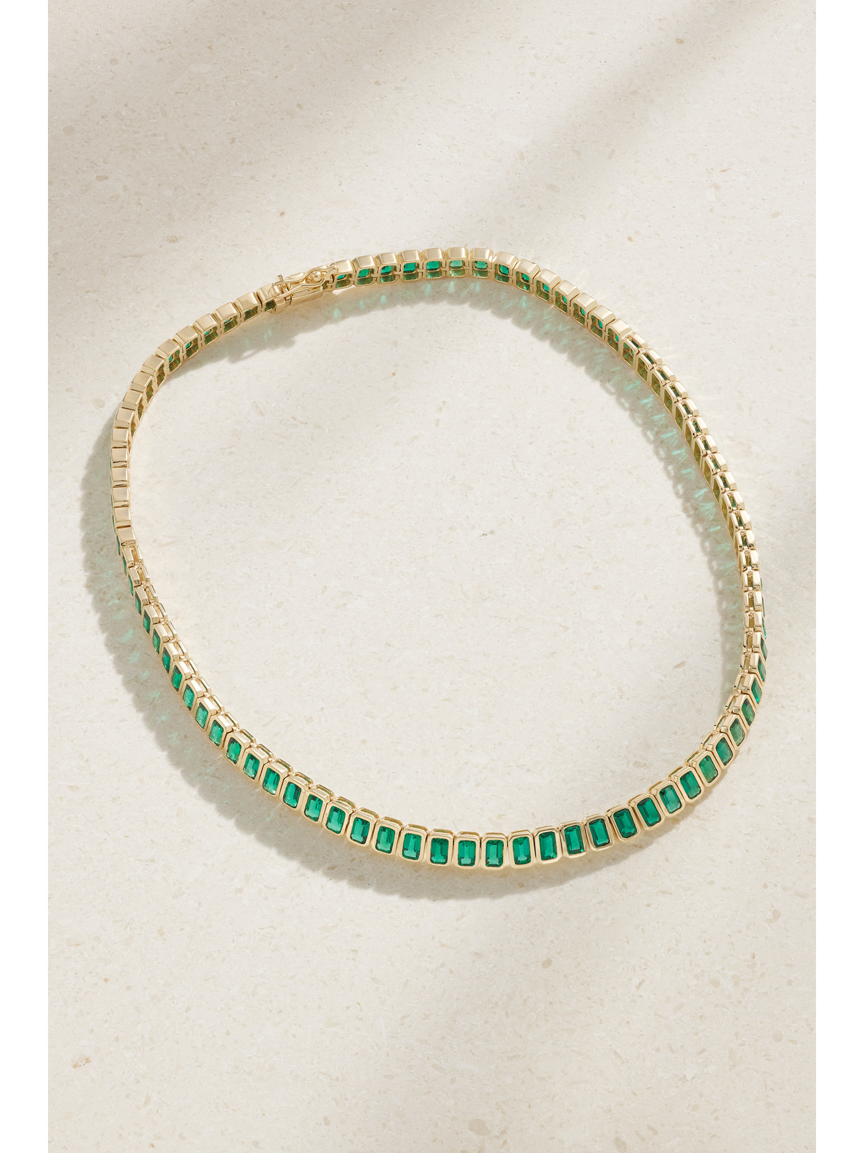 42 Suns 14-karat Gold Laboratory-grown Emerald Necklace In Green | ModeSens