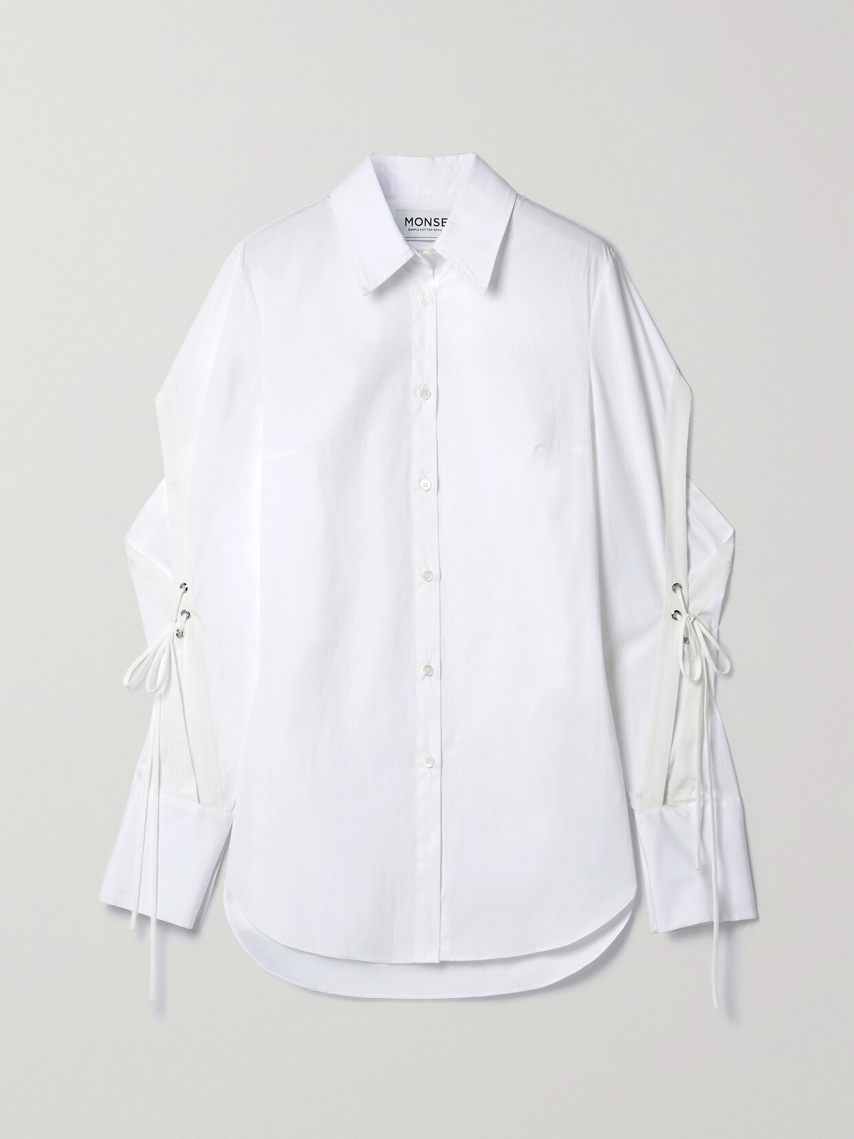 Monse - Lace-up Cotton-blend Poplin Shirt - White