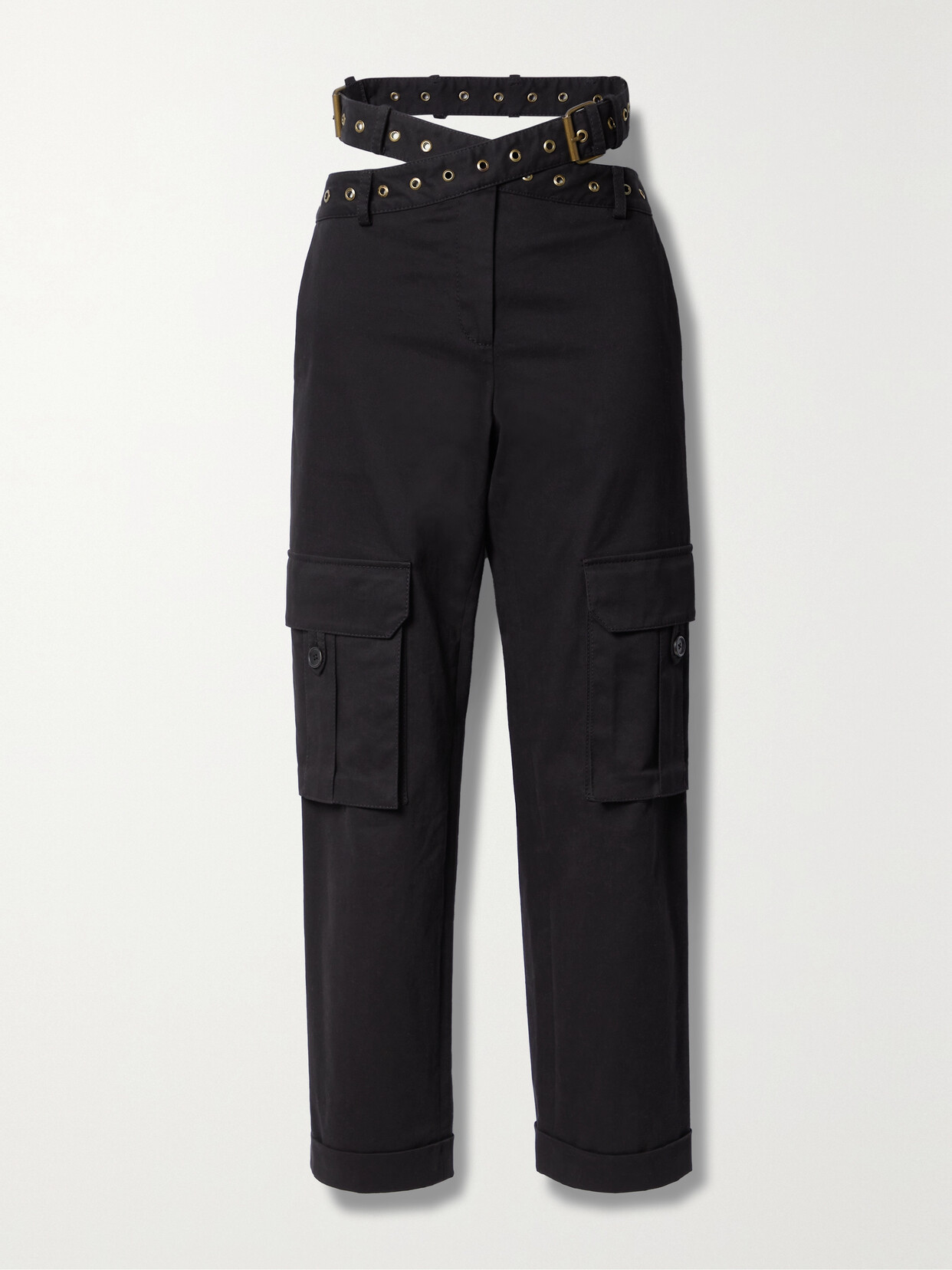 Monse - Belted Cotton-blend Twill Straight-leg Cargo Pants - Black