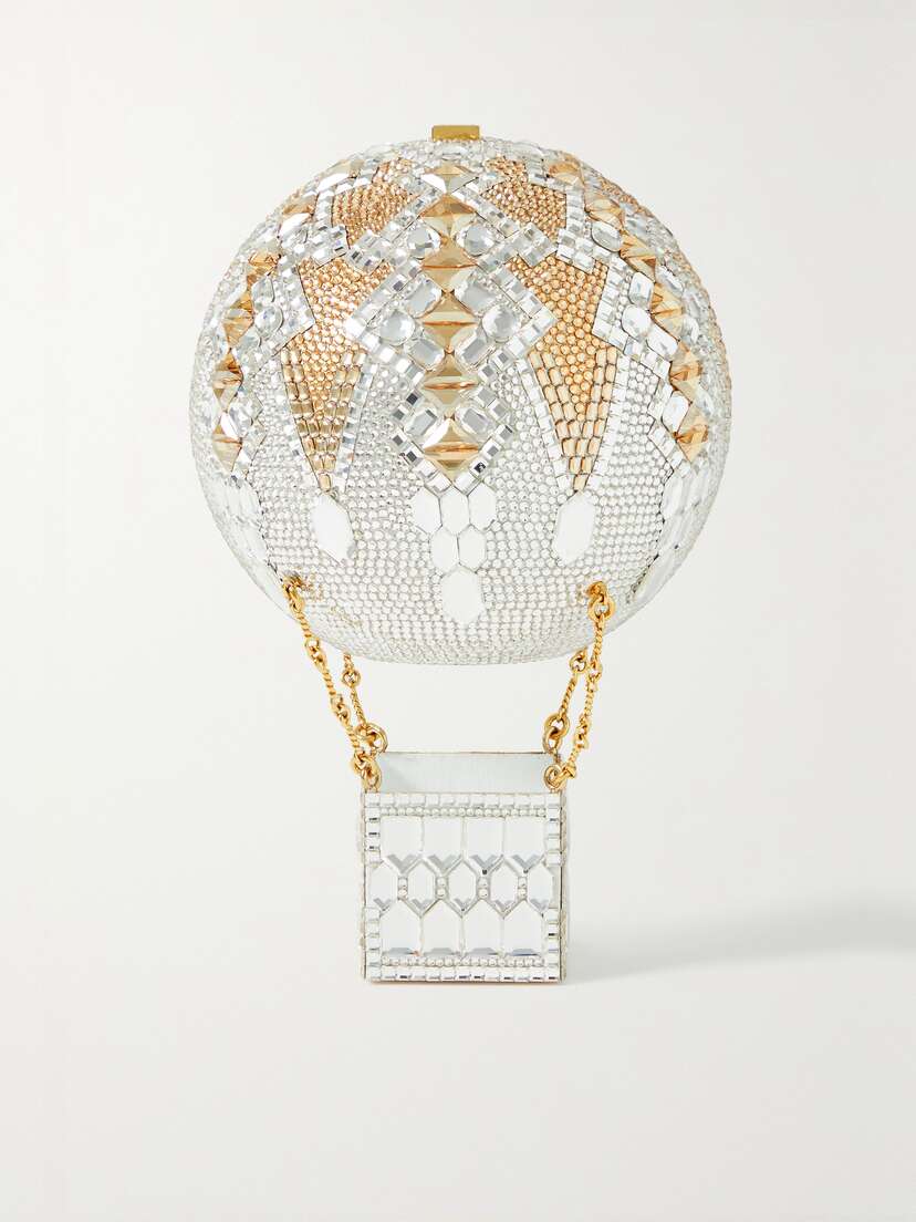 Judith Leiber Couture Hot Air Balloon Crystal-embellished Gold-tone Clutch