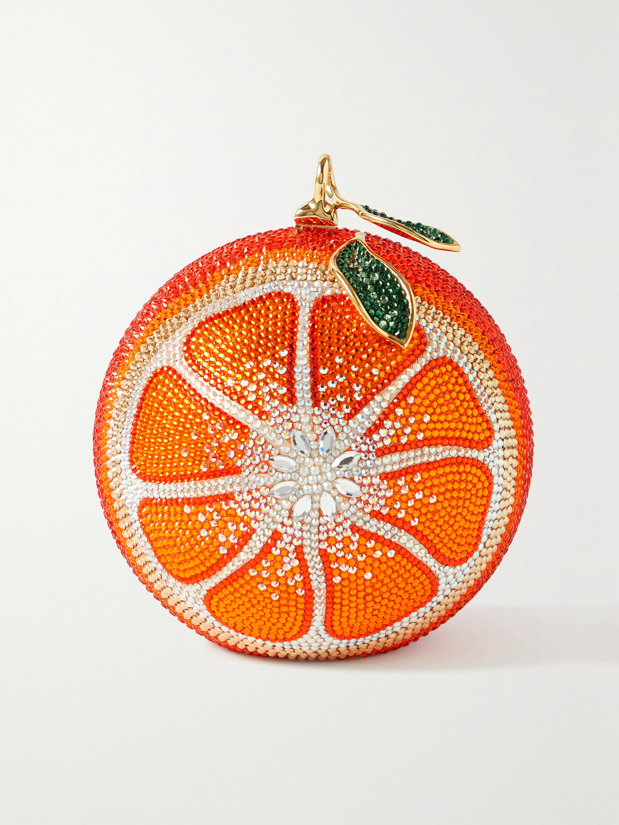 Judith Leiber Couture - Tangerine Crystal-embellished Gold-tone Clutch - Orange