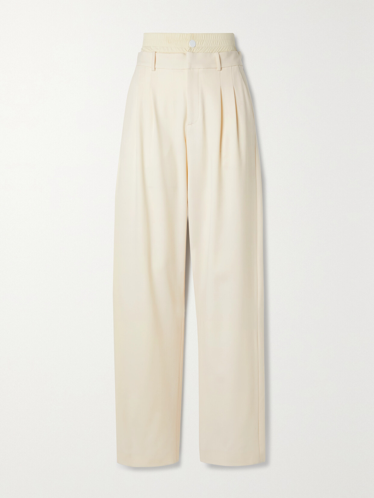 Monse - Layered Wool-blend Twill Wide-leg Pants - Ivory