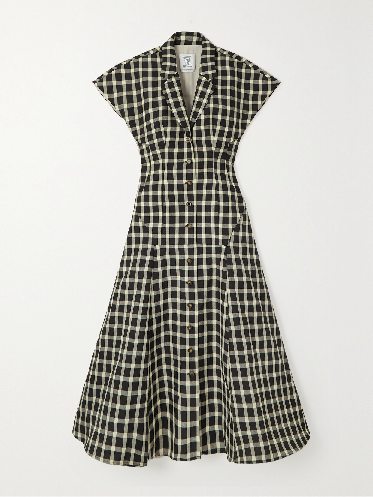 Rosie Assoulin - Checked Woven Midi Dress - Brown