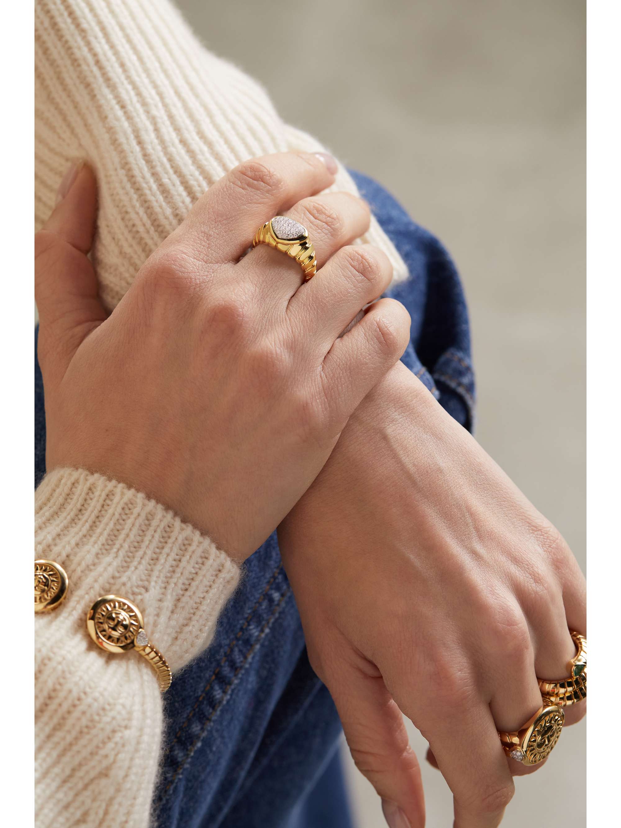MARINA B Timo 18-karat gold diamond ring