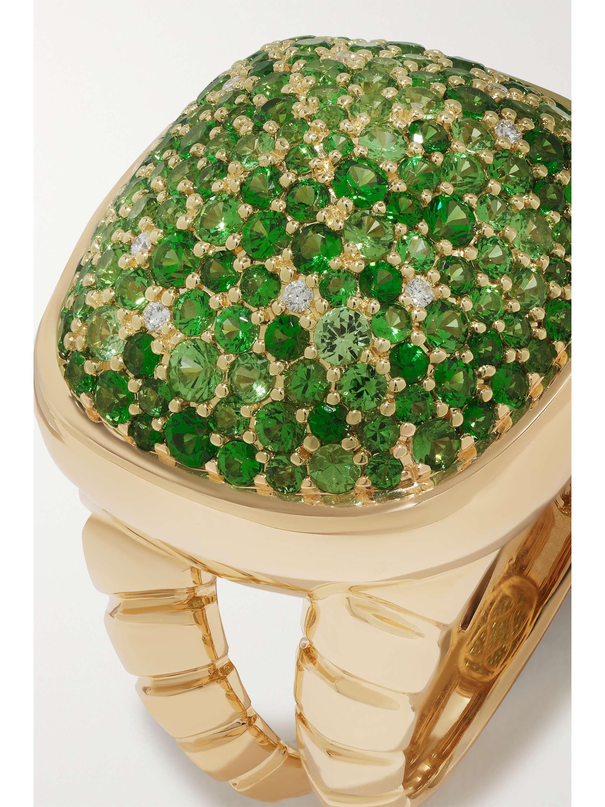 MARINA B Tigella 18-karat gold, tsavorite and diamond ring