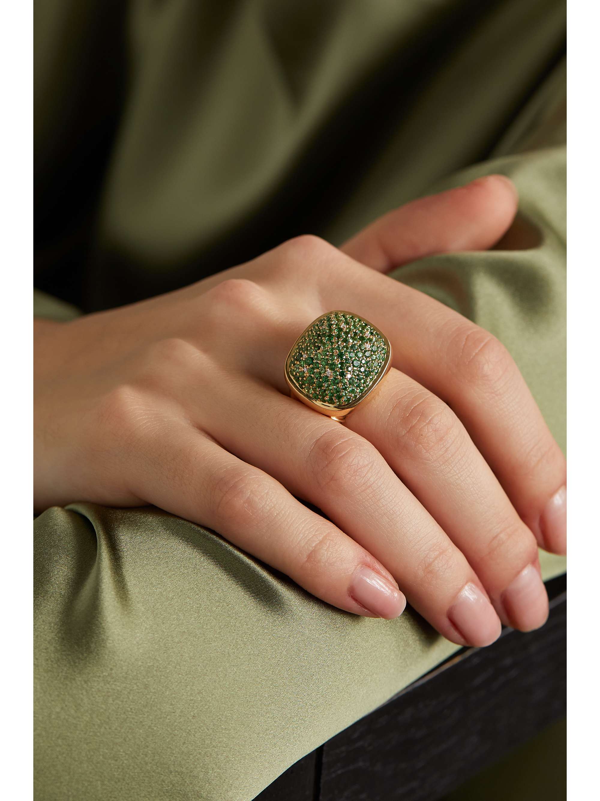 MARINA B Tigella 18-karat gold, tsavorite and diamond ring