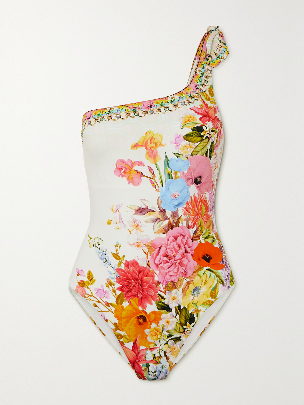 CAMILLA EMBELLISHED FLORAL-PRINT SWIMSUIT