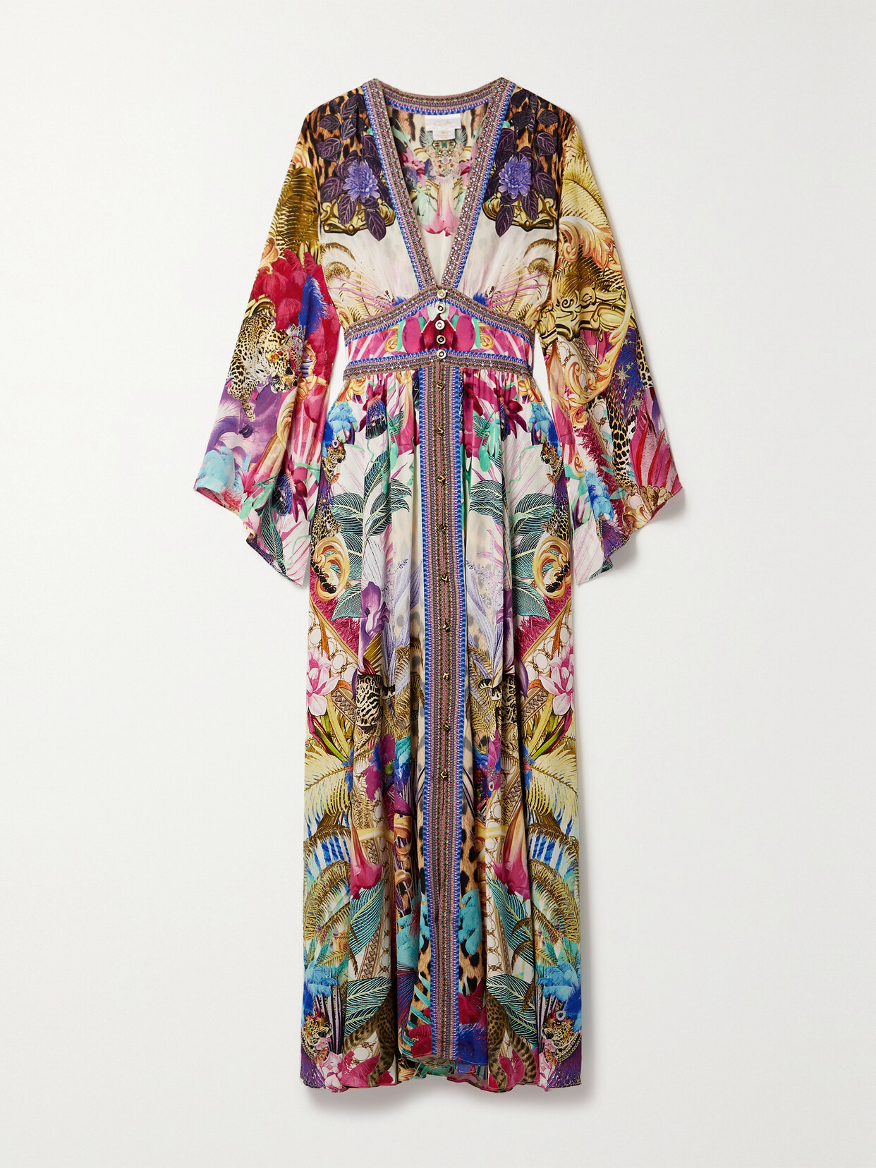 Camilla - Crystal-embellished Printed Silk Crepe De Chine Maxi Dress - Multi