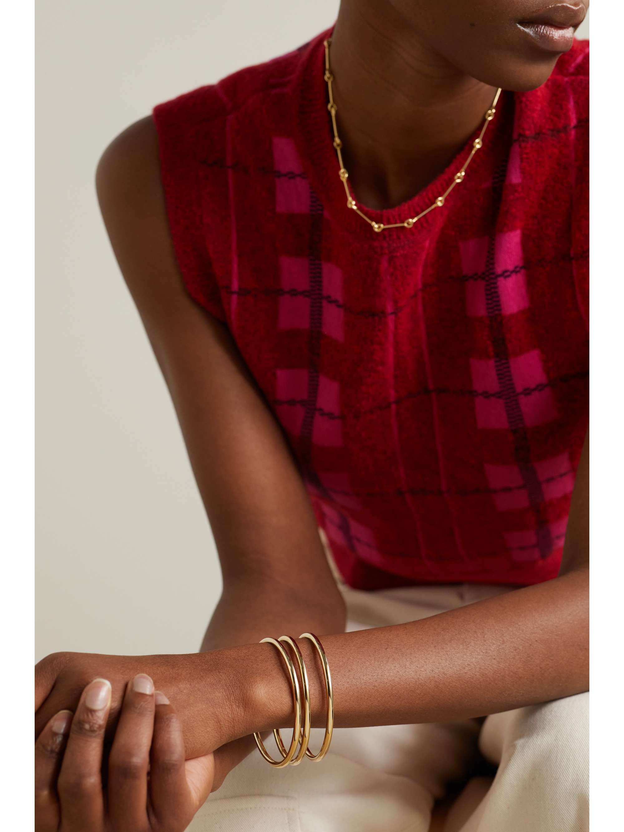 JENNIFER FISHER Classic Cylinder set of three gold-plated bangles