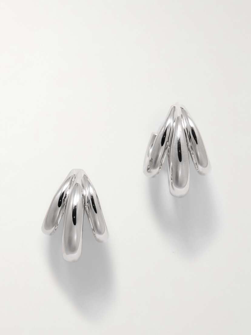 Jennifer Fisher Micro Triple Lilly Silver Hoop Earrings