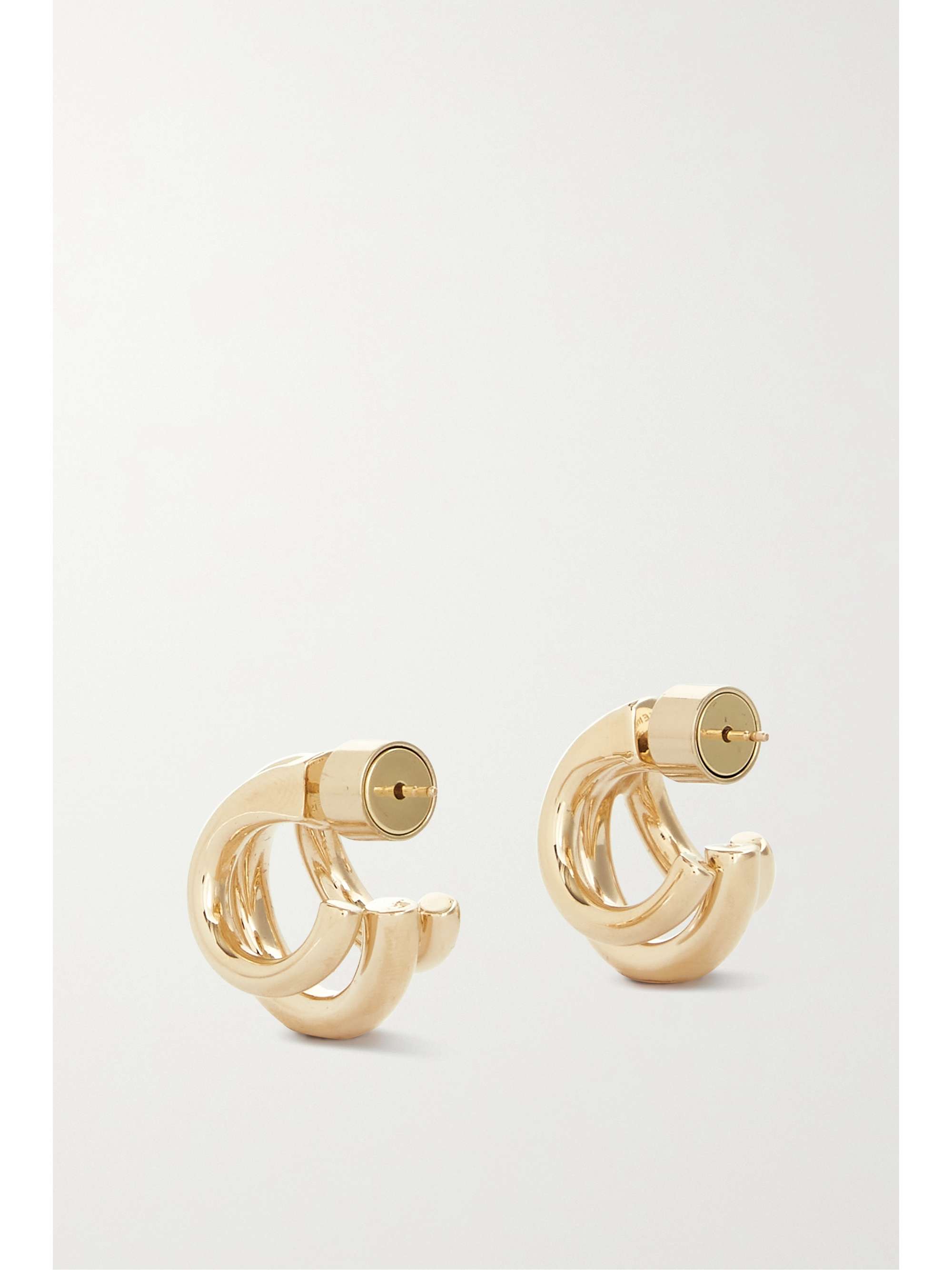 JENNIFER FISHER Micro Triple Lilly goldplated hoop earrings NETAPORTER