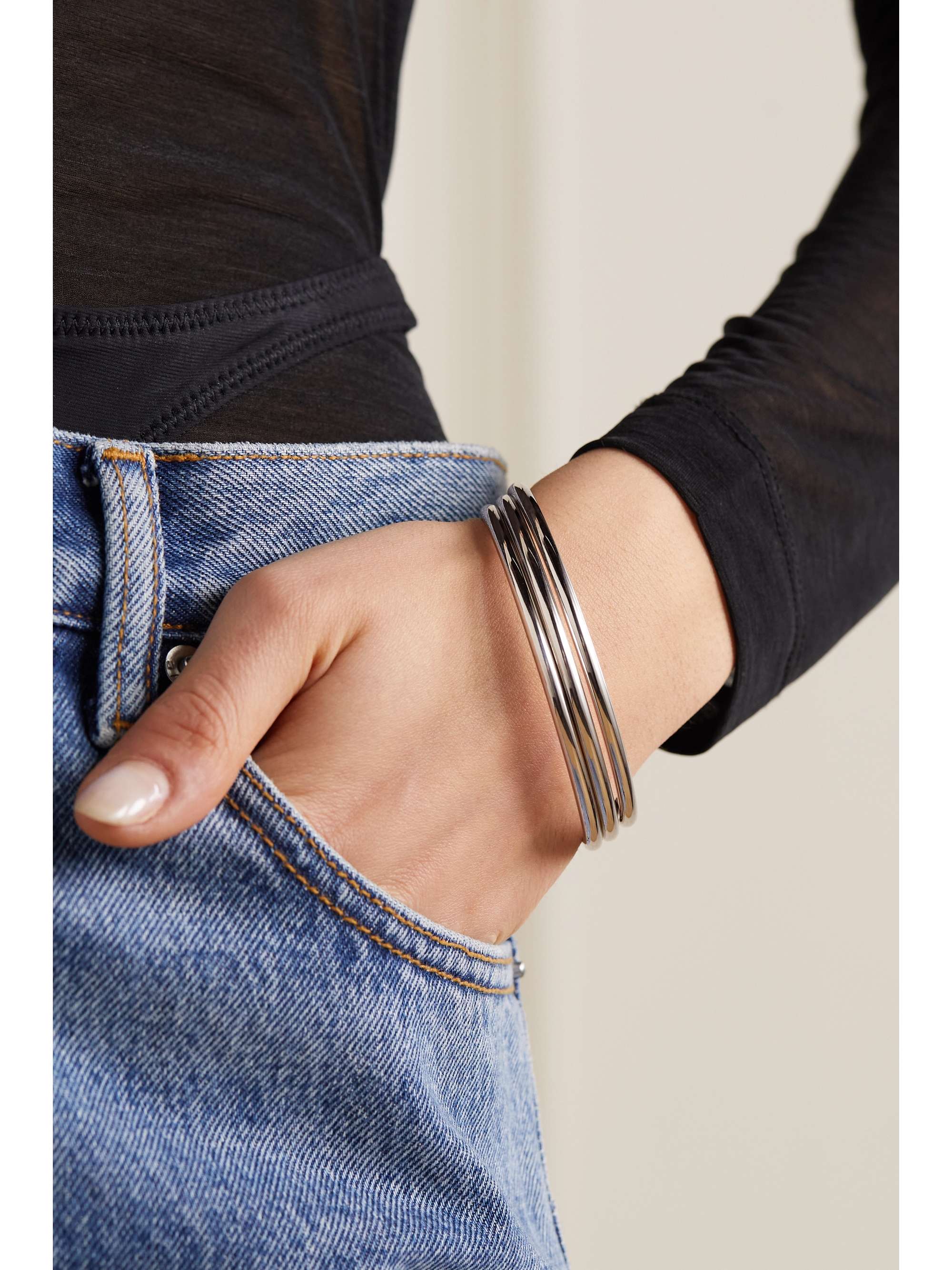 JENNIFER FISHER Classic Cylinder set of three gold-plated bangles