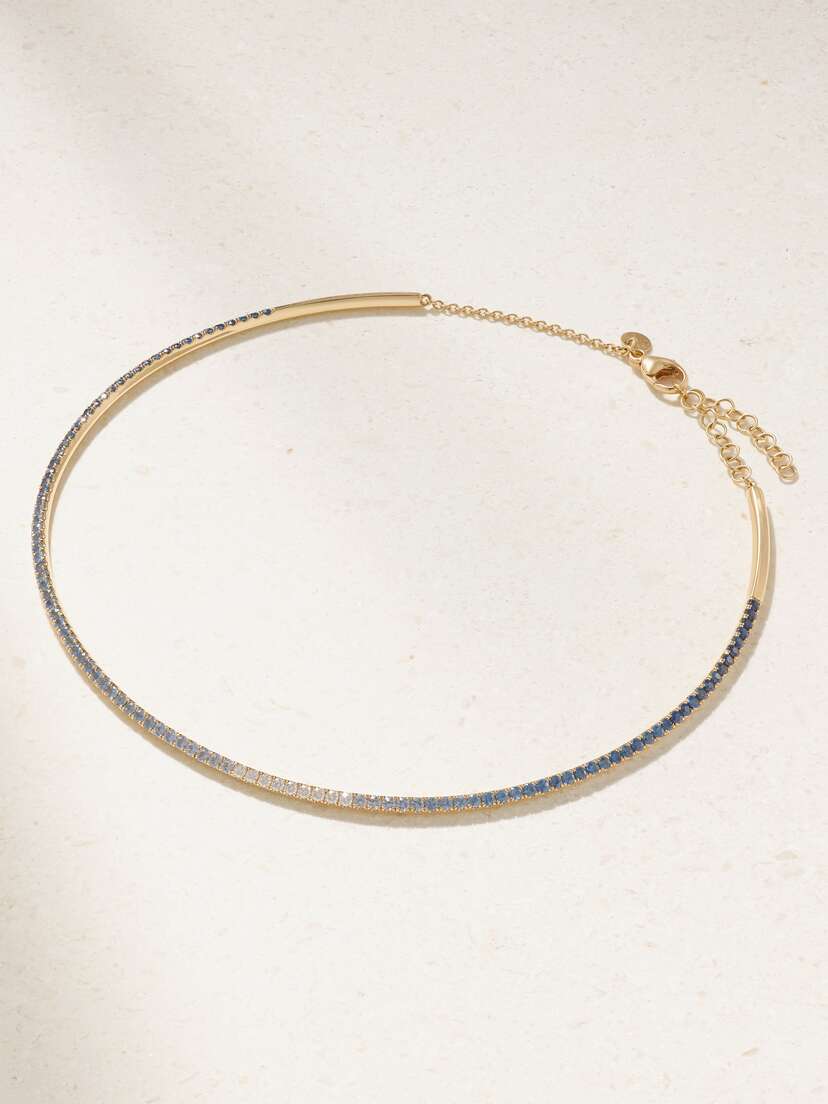 Diane Kordas 18-karat Gold, Sapphire And Diamond Choker