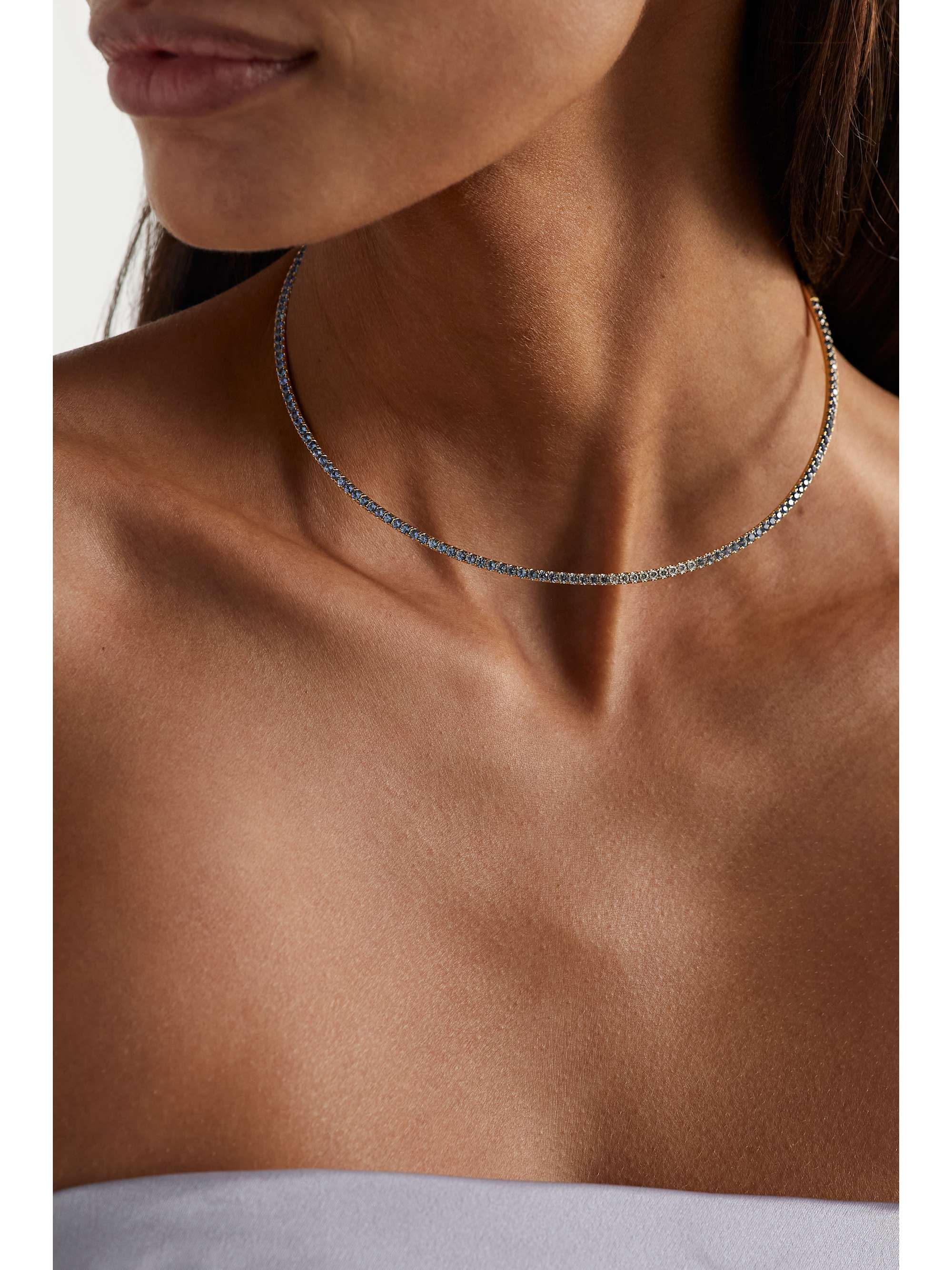 DIANE KORDAS 18-karat gold, sapphire and diamond choker