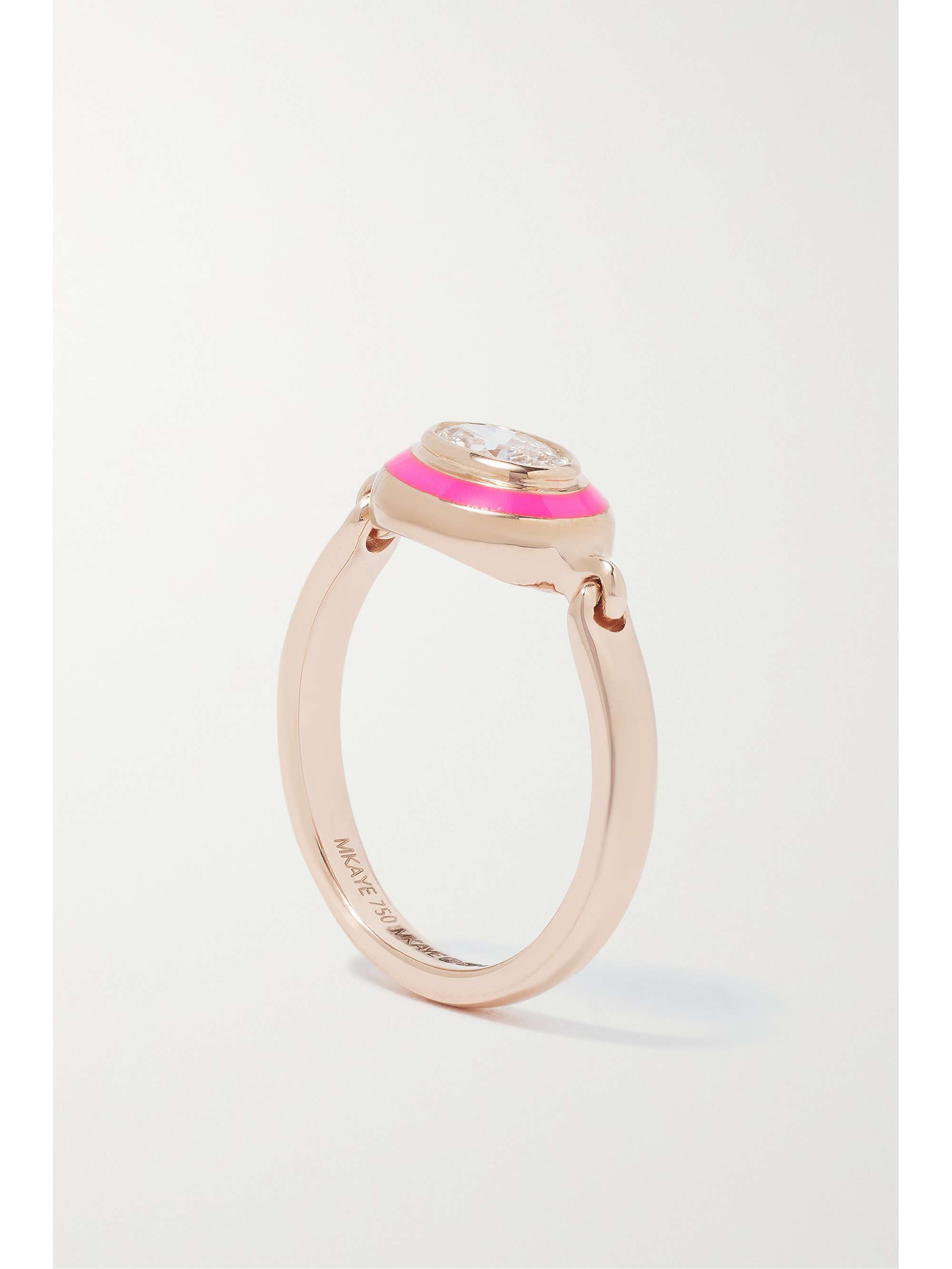 MELISSA KAYE Lenox Reign 18-karat rose gold, enamel and diamond ring