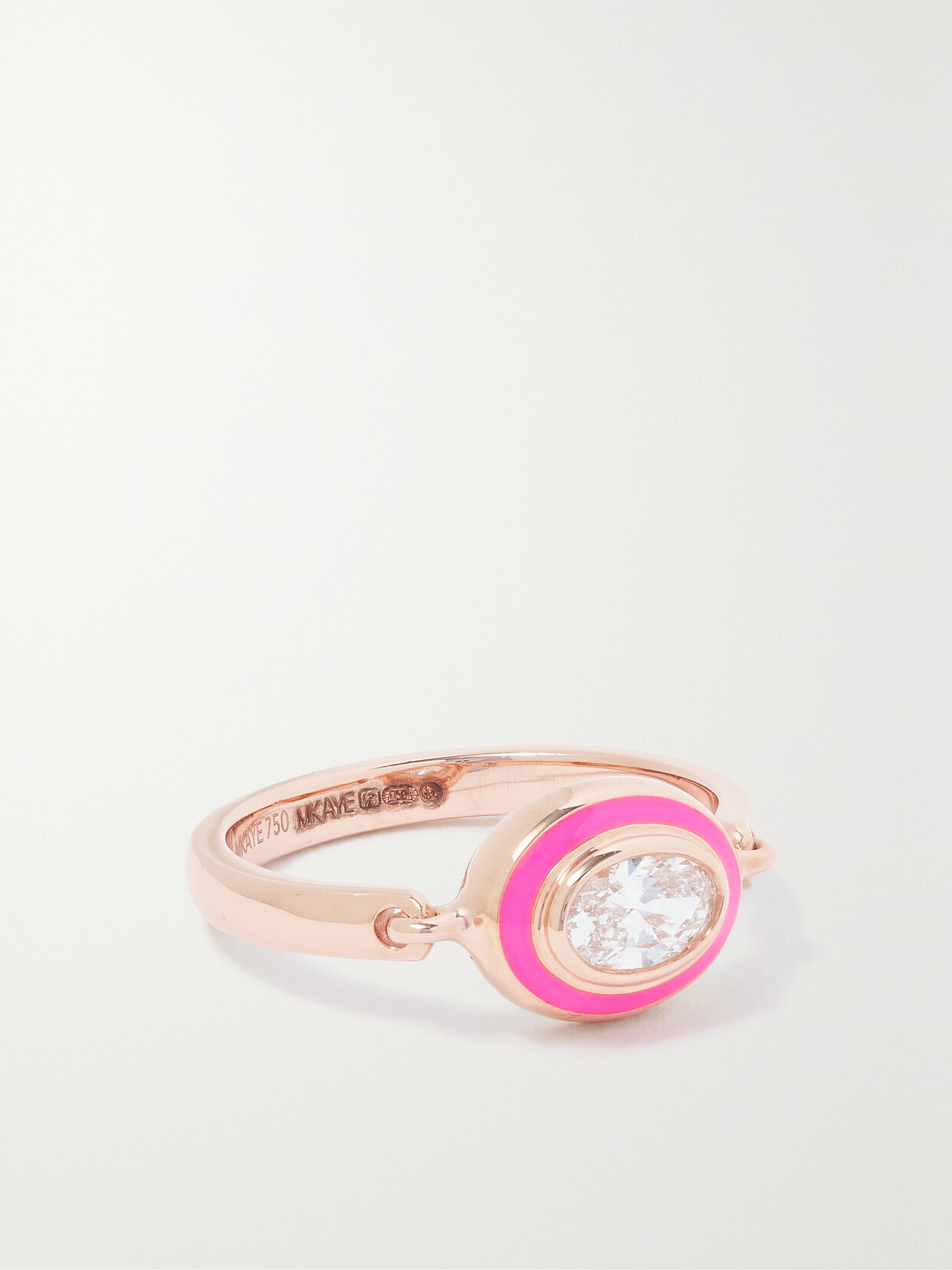 Melissa Kaye Lenox Reign 18-karat Pink Gold, Enamel And Diamond Ring