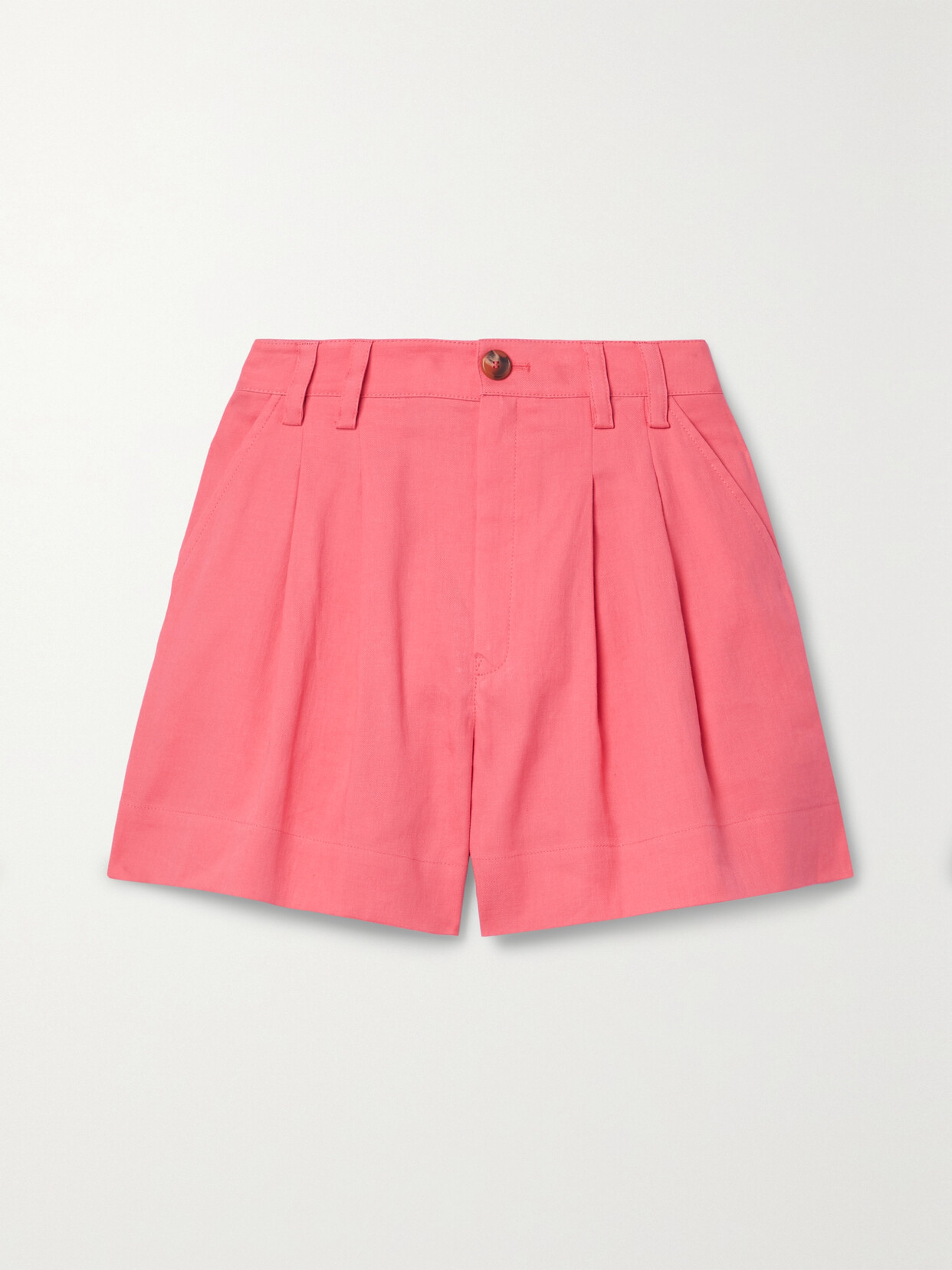 A.L.C. Mateo Pleated Linen-blend Shorts - Pink