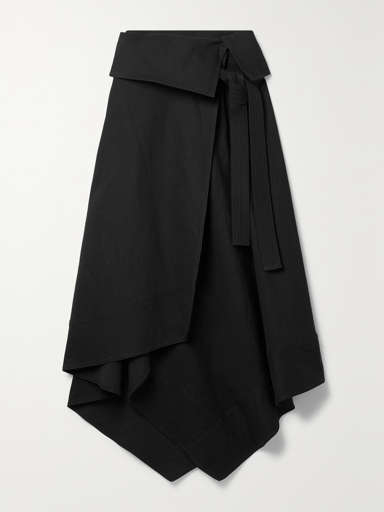 A.L.C MACKENZIE LINEN-BLEND MIDI WRAP SKIRT