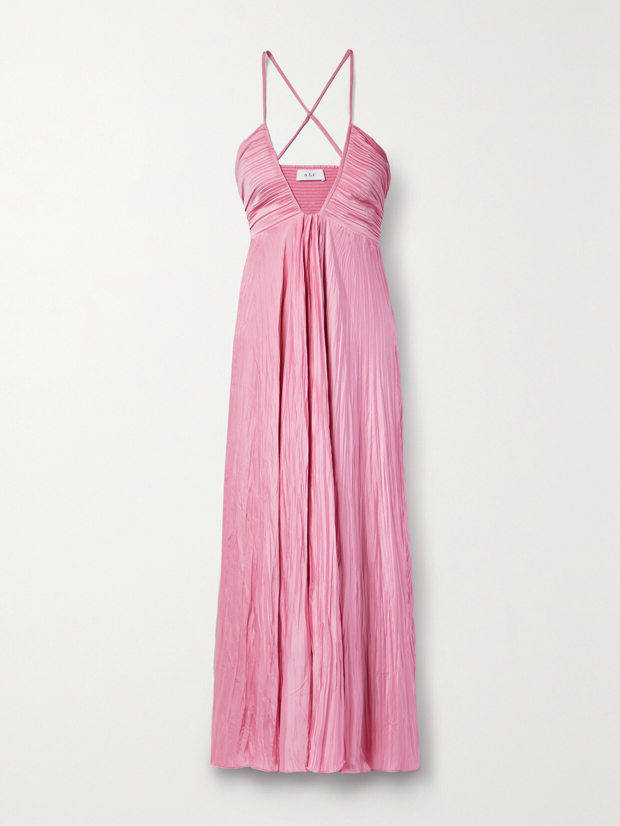 A.L.C. - Angelina Plissé-satin Maxi Dress - Pink