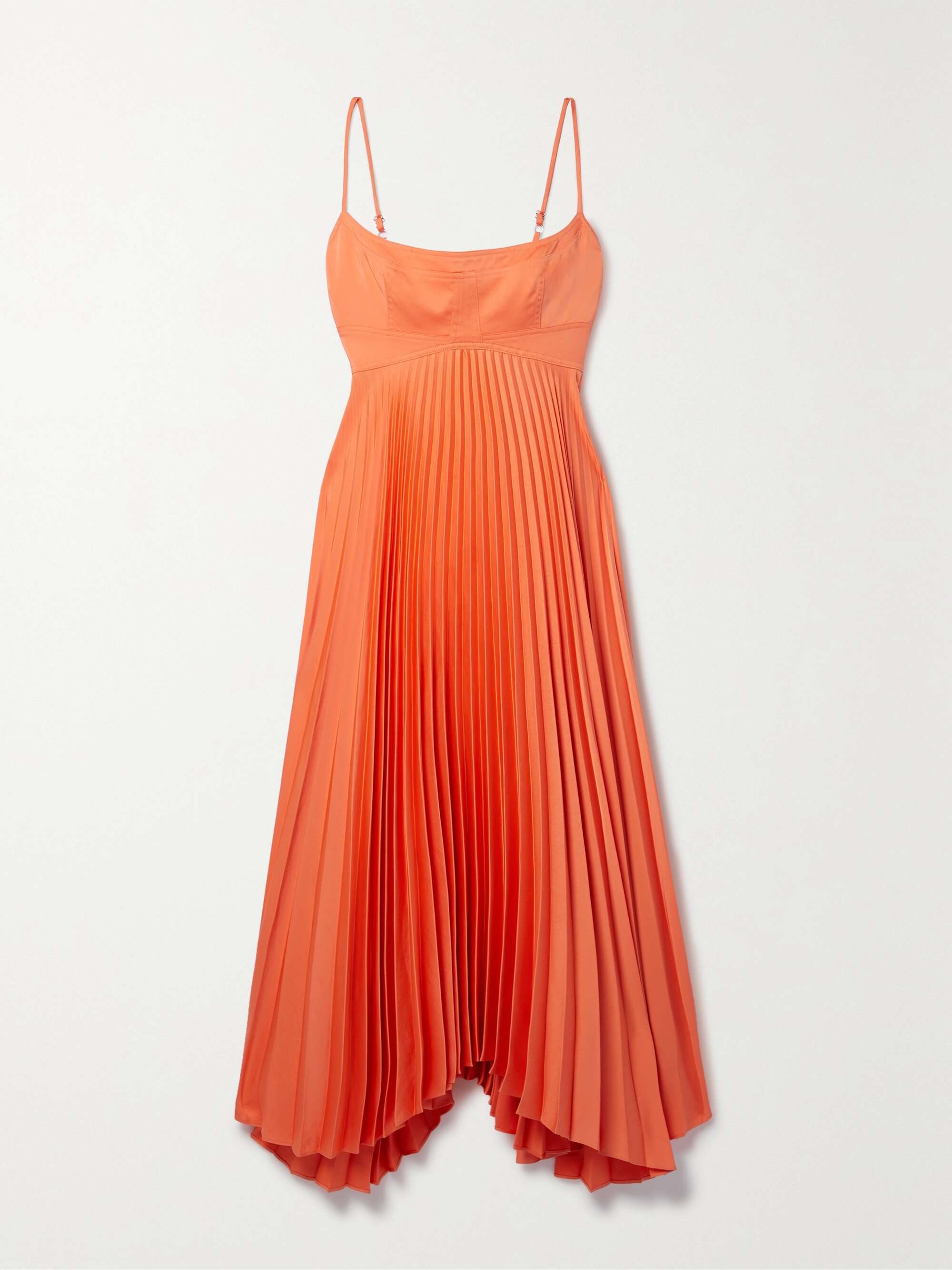 A.L.C. Hollie cutout pleated satin midi dress | NET-A-PORTER