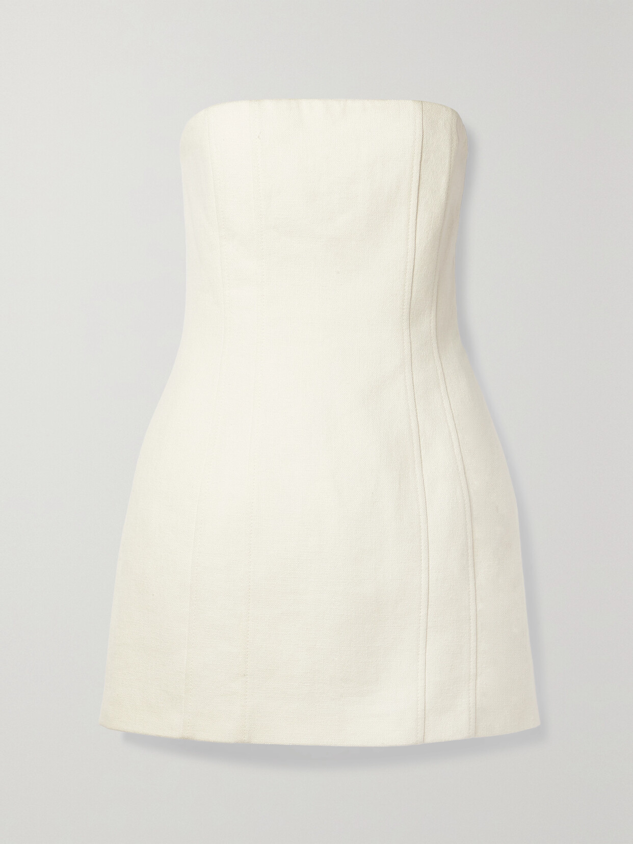 A.L.C. - Elsie Strapless Linen And Cotton-blend Mini Dress - Ecru